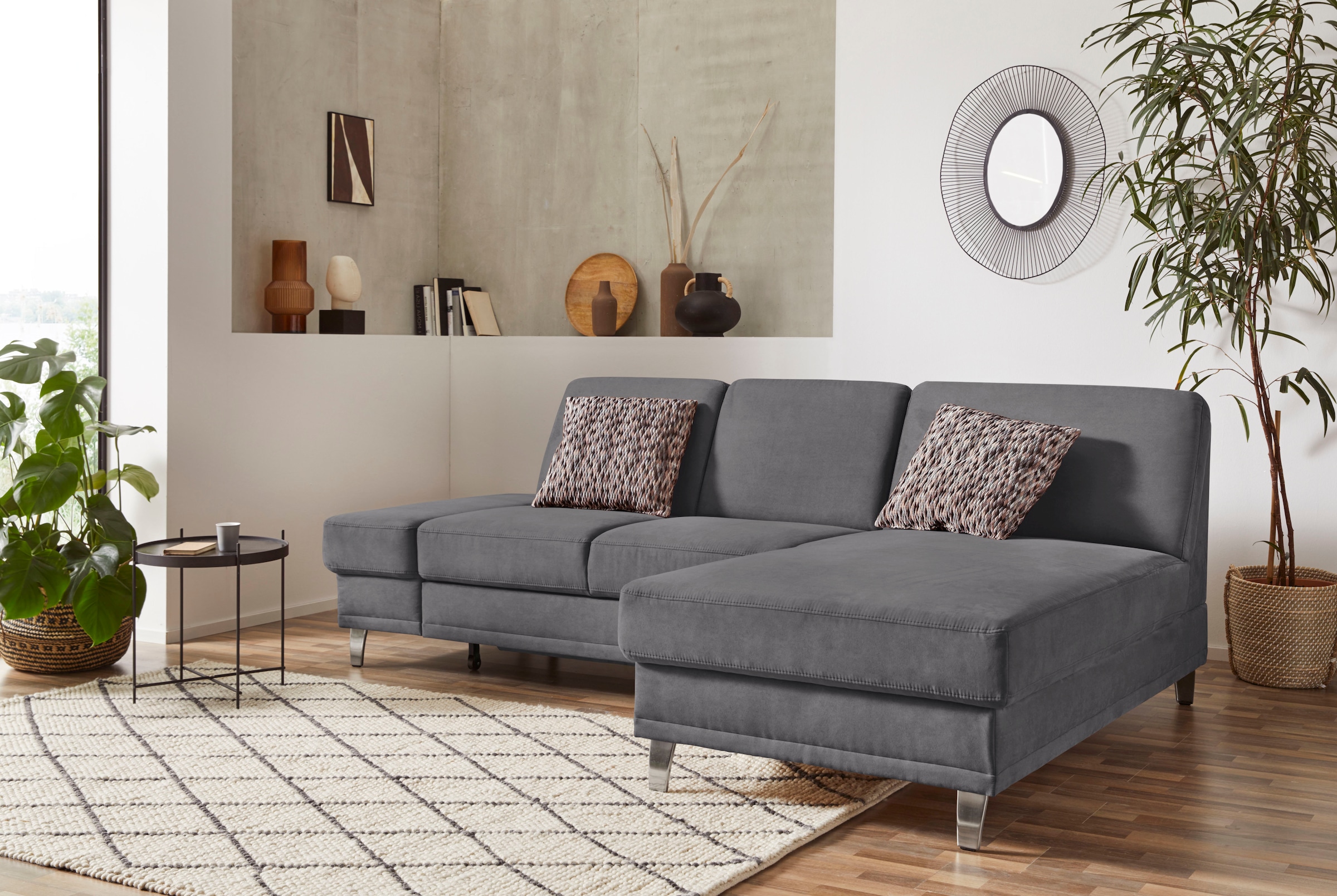 sit&more Ecksofa "Clio L-Form" optional Schlaffunktion oder Vorziehsitz und Bettkasten, Federkern