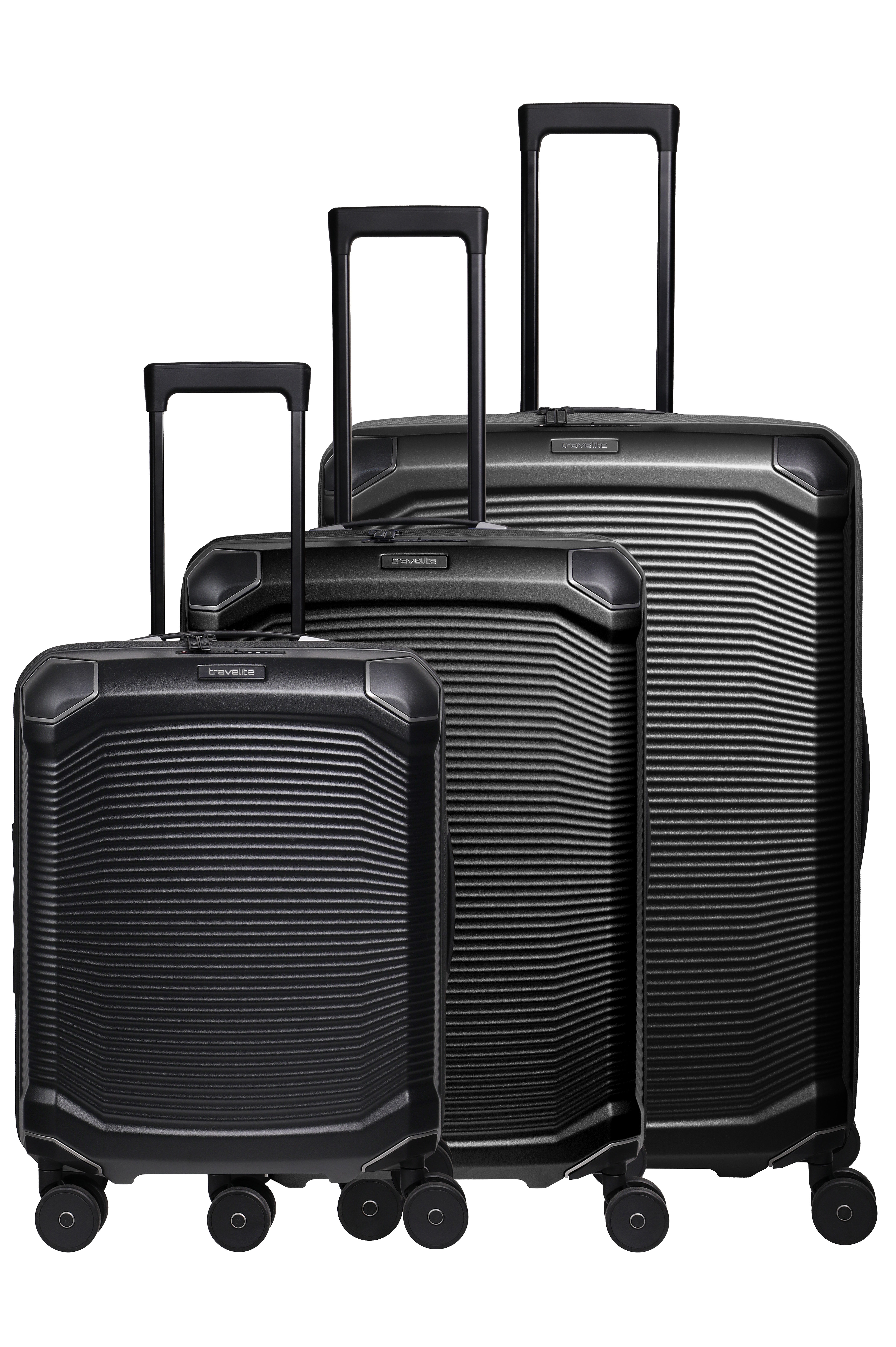 travelite Trolleyset "MILLENNIUM 3-teilig Reisekoffer Hartschale" aus leichtem Polycarbonat mit stabiler Bauweise und Innenaufteilung