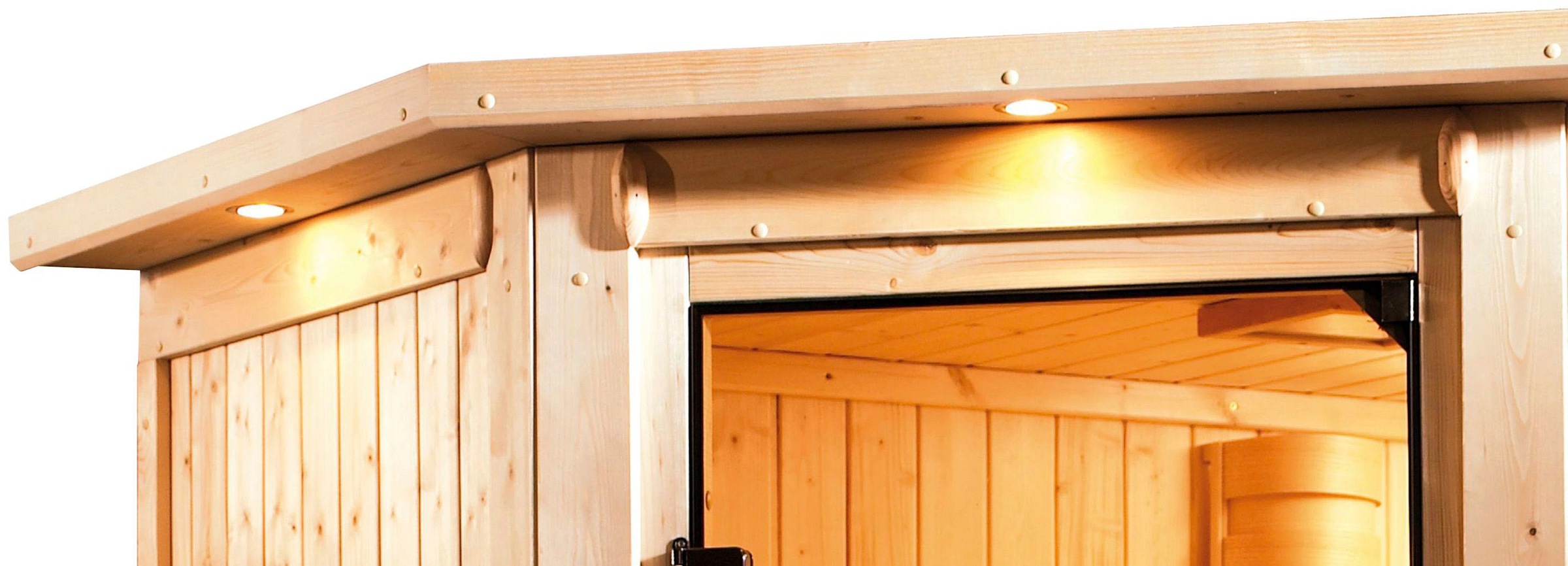 Karibu Sauna »Clara« Set,  Ofen 9 kW Bio externe Strg easy