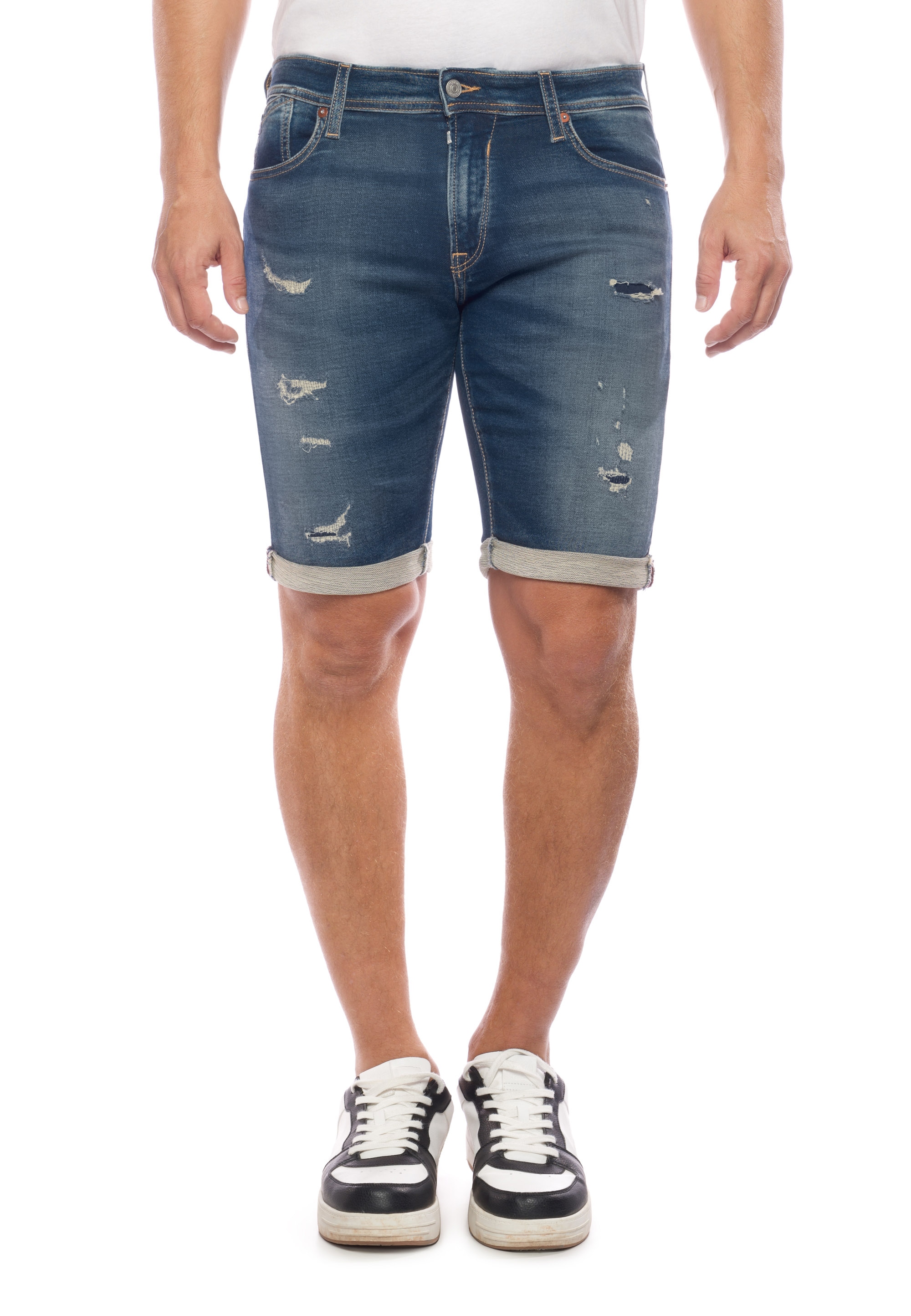 Shorts, mit angesagten Used-Details