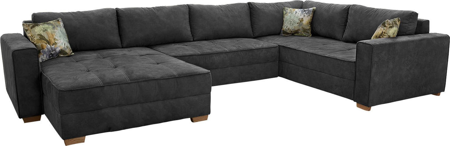 Thumbnail - Jockenhöfer Gruppe Wohnlandschaft "Brixen U-Form, B: 379 cm" mit Bettfunktion, Bettkasten & Zierkissen