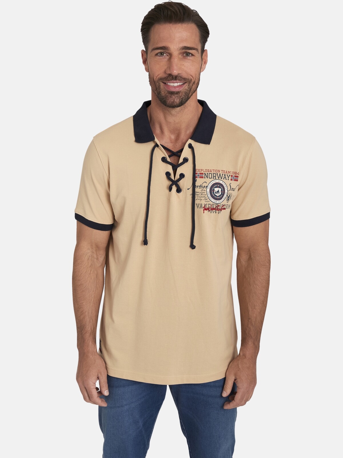 Jan Vanderstorm Poloshirt "Doppelpack Poloshirt ELJAR", mit lässigen Saumsc günstig online kaufen