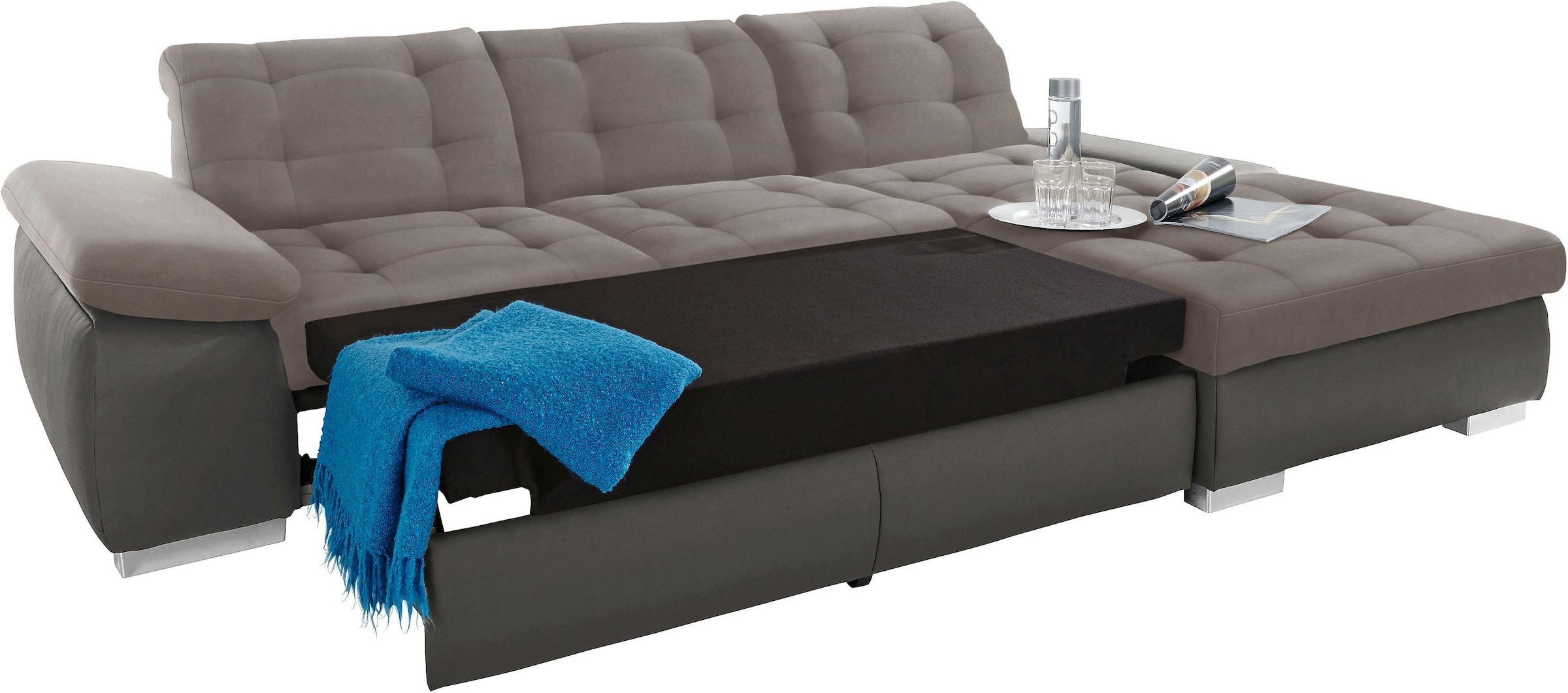 sit&more Ecksofa »Ontario L-Form«, XXL, wahlweise mit Bettfunktion