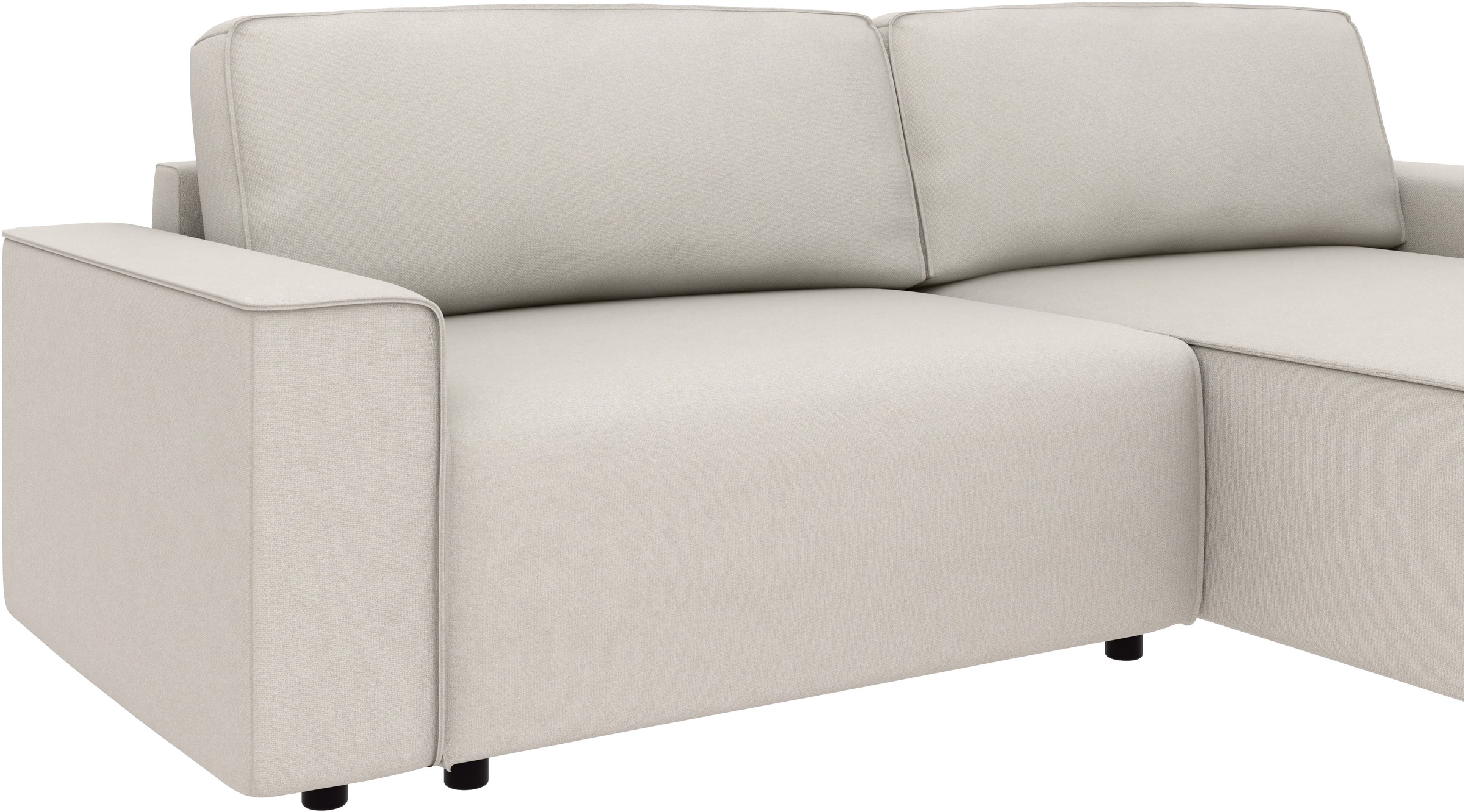 INOSIGN Ecksofa »Chance, Recamiere beidseitig montierbar, Schlaffunktion, Breite 265 cm«, in Struktur LUMOS, mit Schlaffunktion und Bettkasten