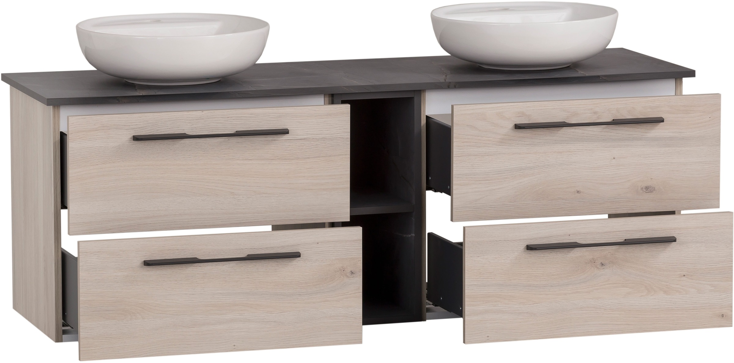 Thumbnail - Schildmeyer Waschtisch "Maxim, Sandeiche + Marmor" 5 Stk. tlg. Made in Germany