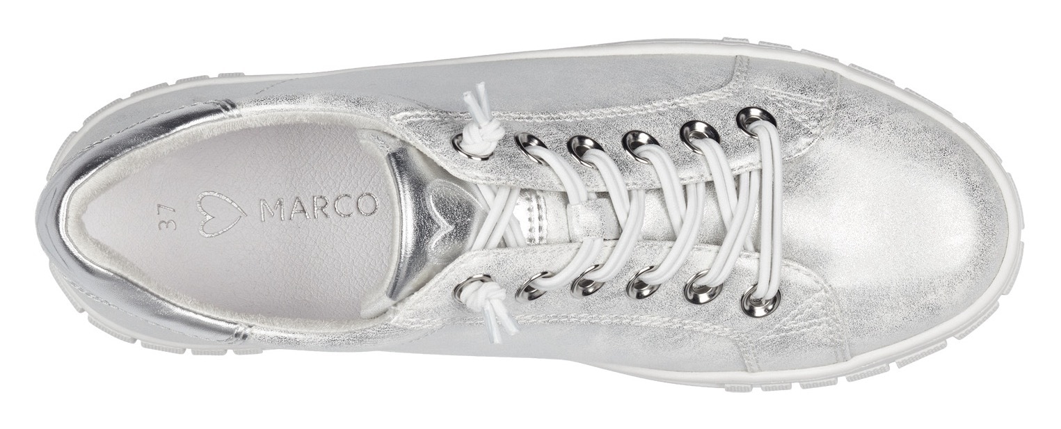 MARCO TOZZI Slip-On Sneaker, Freizeitschuh, Halbschuh, Schlupfschuh, im Metallic Look