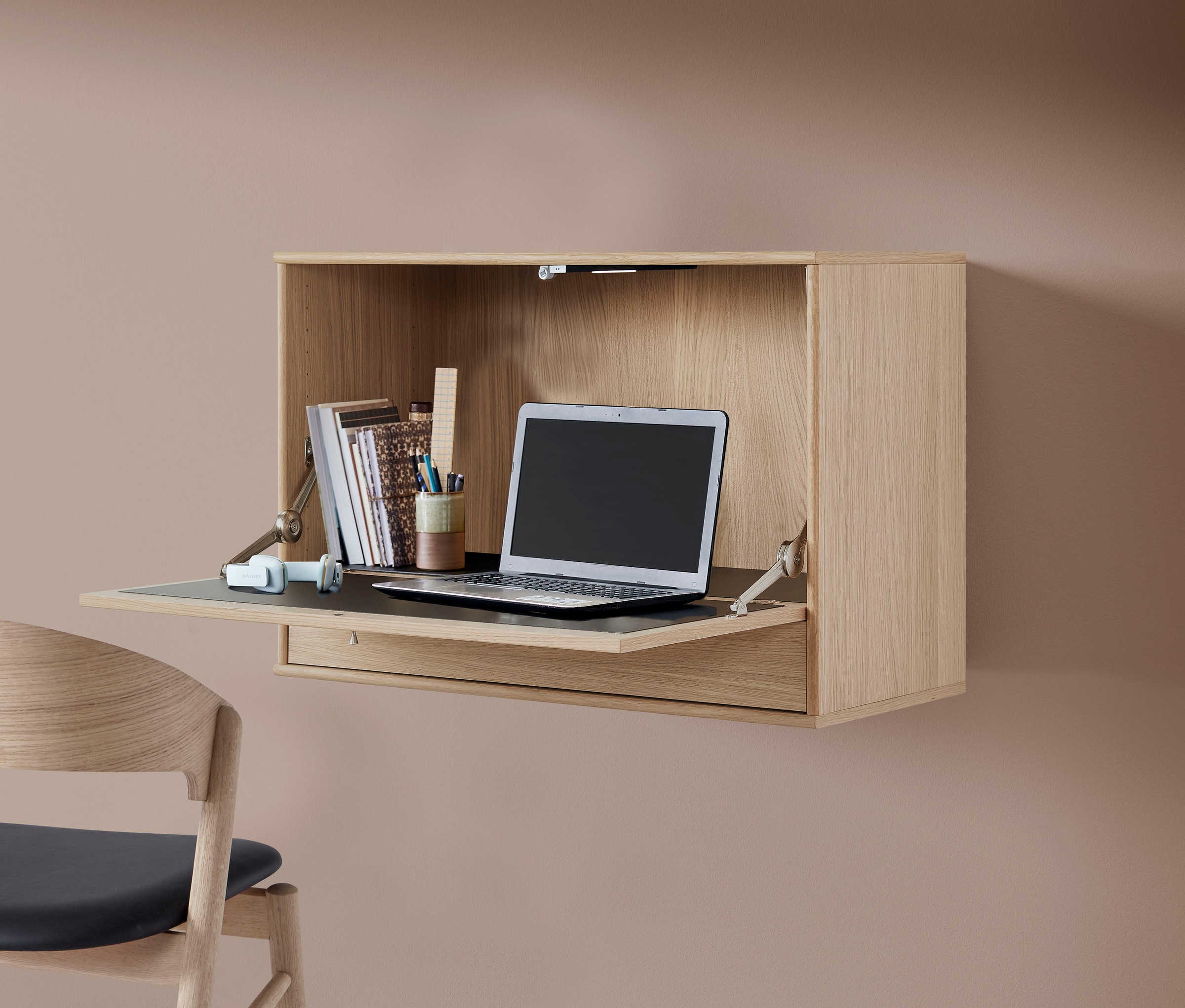 Hammel Furniture "Mistral Bürotisch, Arbeitstisch, Tisch, Computertisch" mit LED Spot, B: 89 cm, Designmöbelserie