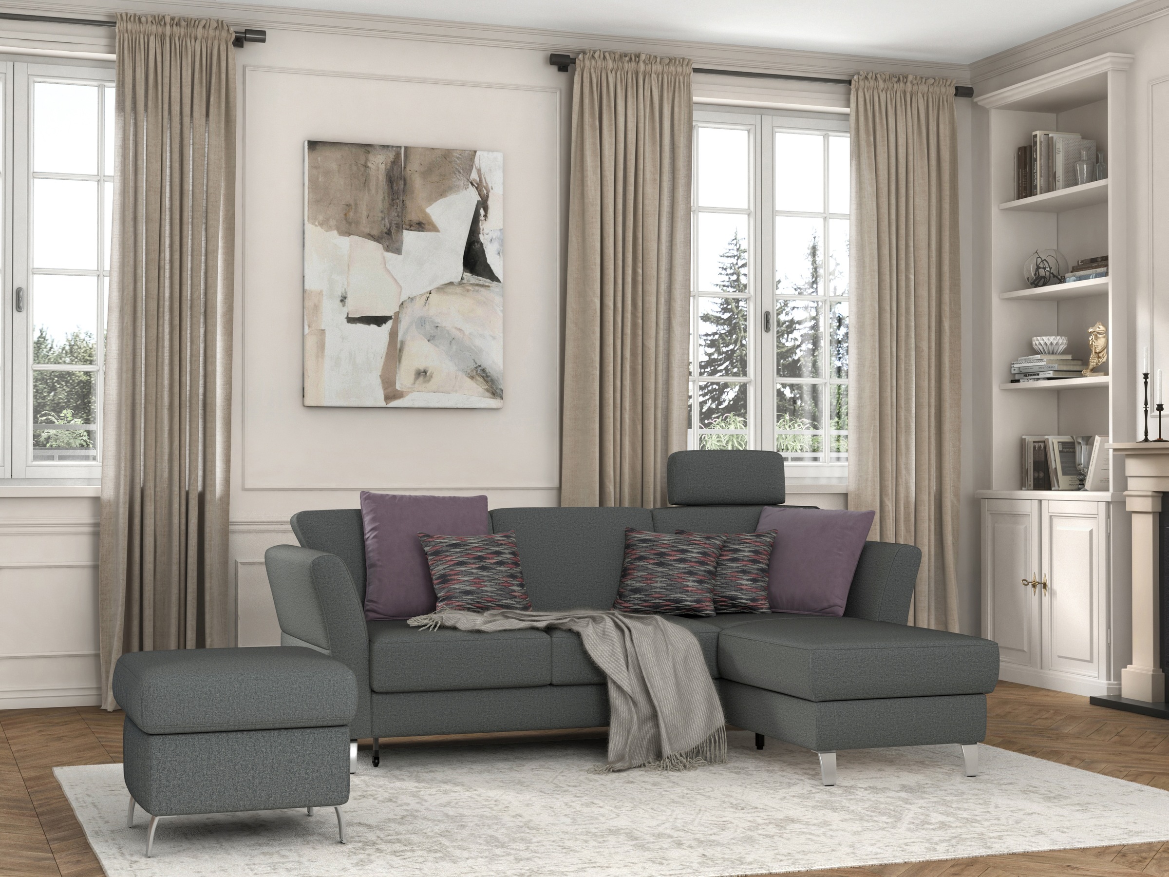 sit&more Ecksofa "Visby L-Form", wahlweise mit Bettfunktion und Bettkasten, günstig online kaufen