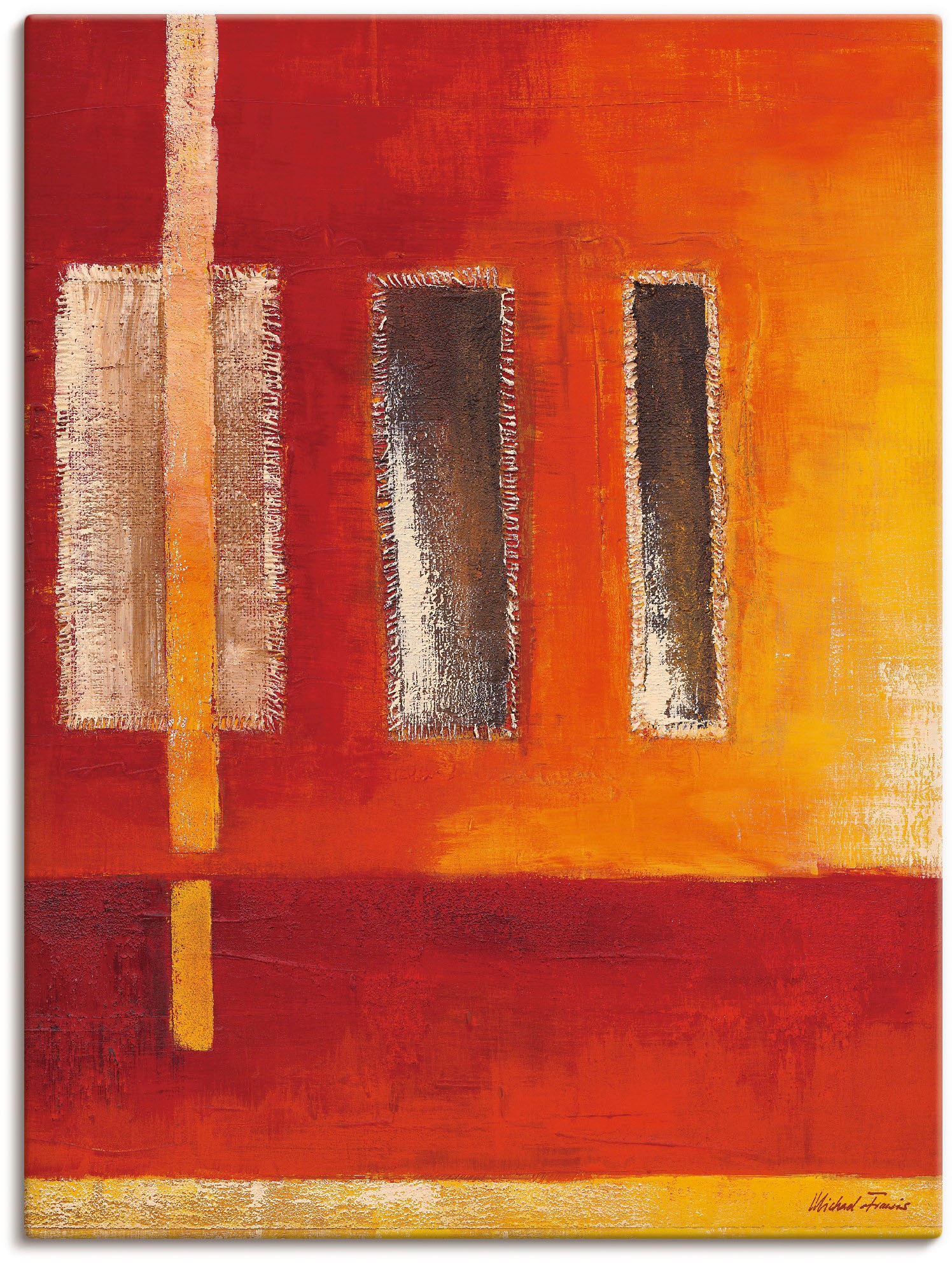 Artland Leinwandbild "Felder I - Abstrakt" Muster 1 Stk. tlg. als Leinwandbild in verschied. Größen