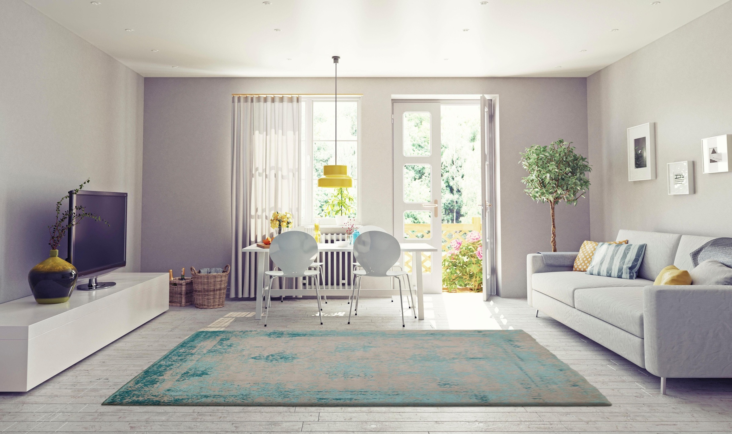 my home Teppich "Bosco" rechteckig 10 mm Höhe Vintage Design, Wohnzimmer günstig online kaufen