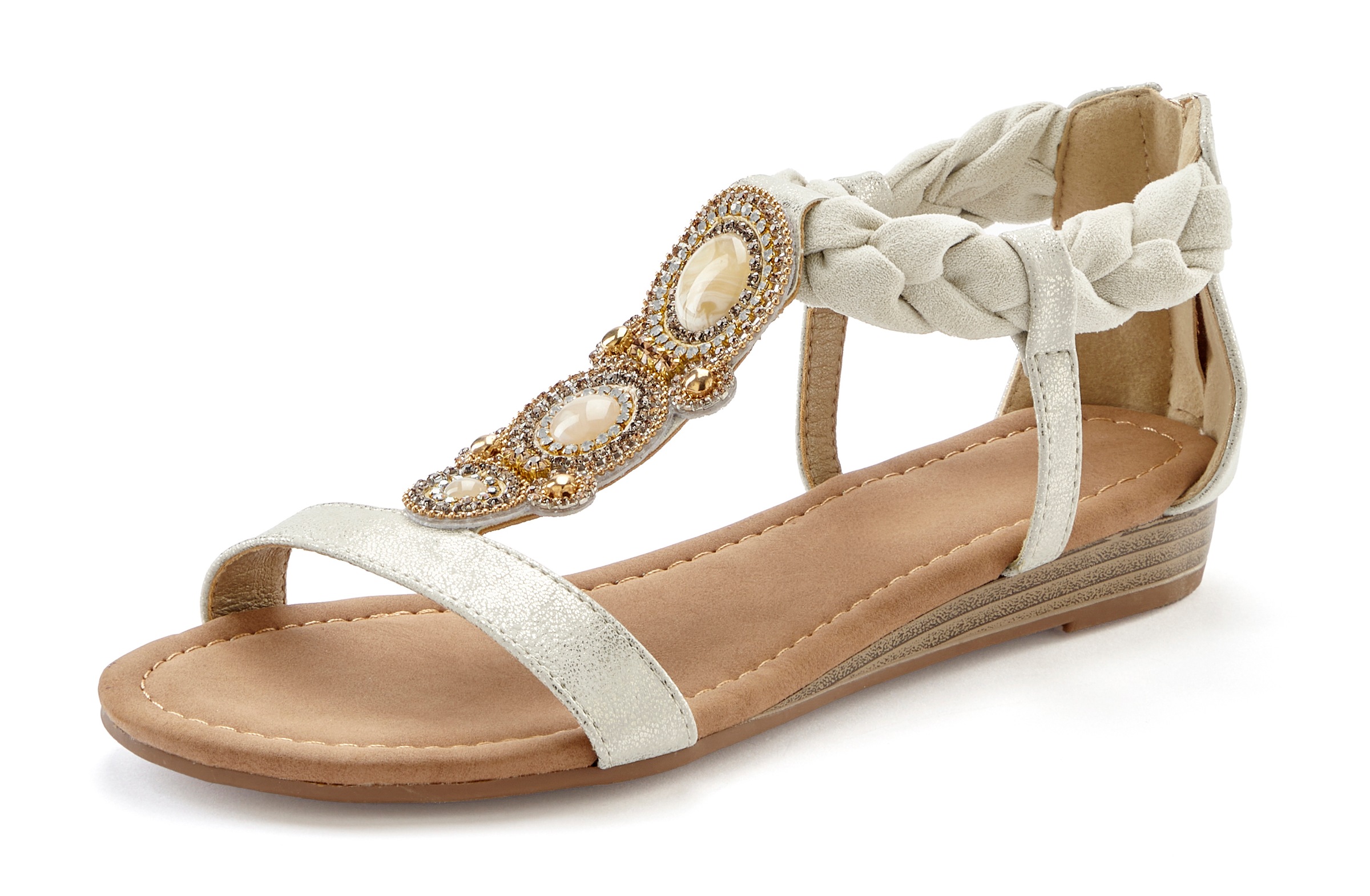 Vivance Sandale "Sandalette, Sommerschuh, offener Schuh", mit Glitzersteinc günstig online kaufen