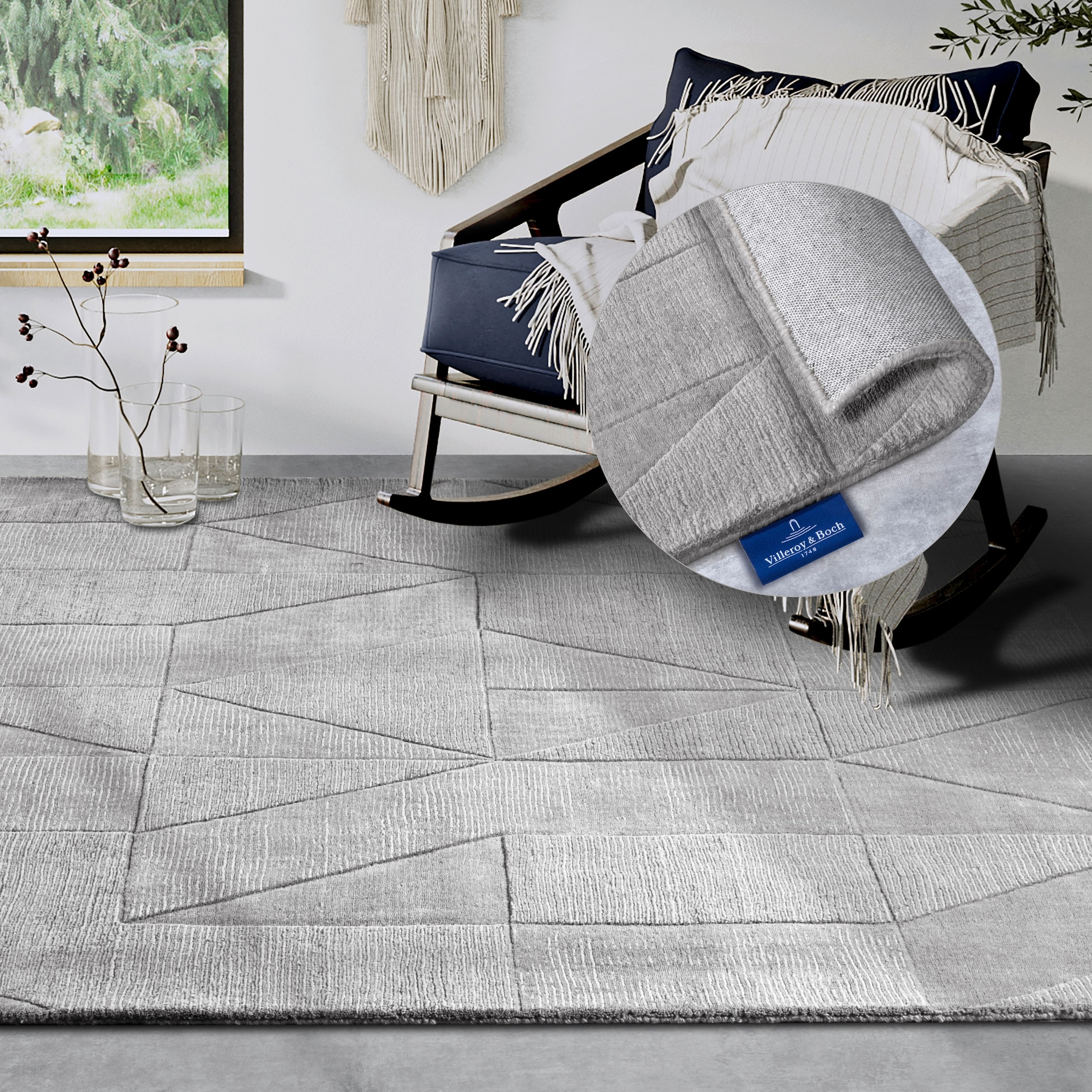 Villeroy & Boch Wollteppich "Ursule" rechteckig 10 mm Höhe Läufer, handgewebt, Wolle, Natur, Wohnzimmer, Geometrie, Boho