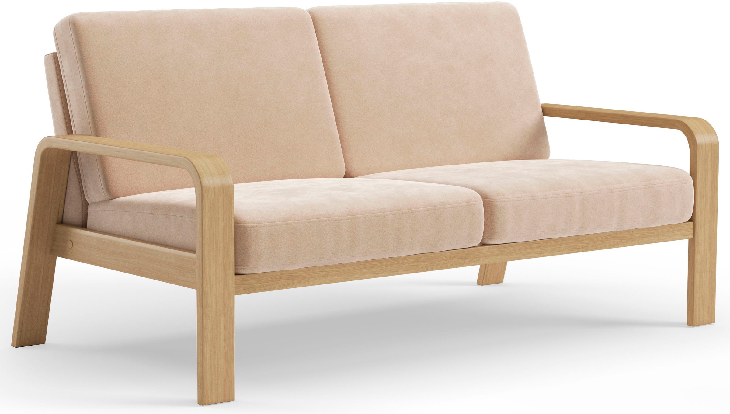 sit&more 2,5-Sitzer »Kolding«, Armlehnen aus Buchenholz in natur, verschiedene Bezüge und Farben