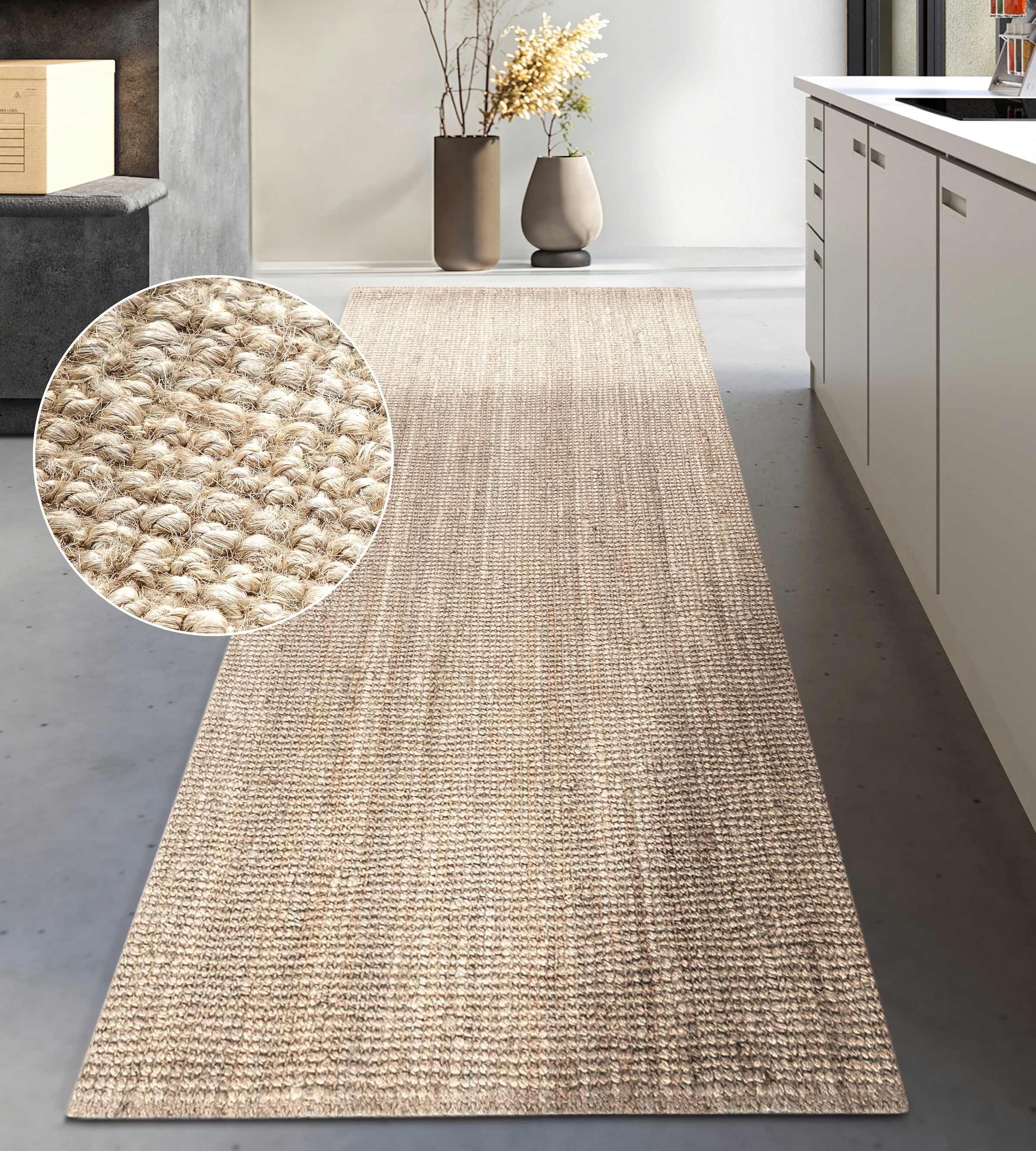 my home Teppich "Avot Juteteppich" rechteckig 10 mm Höhe 100% Jutefaser, Lä günstig online kaufen