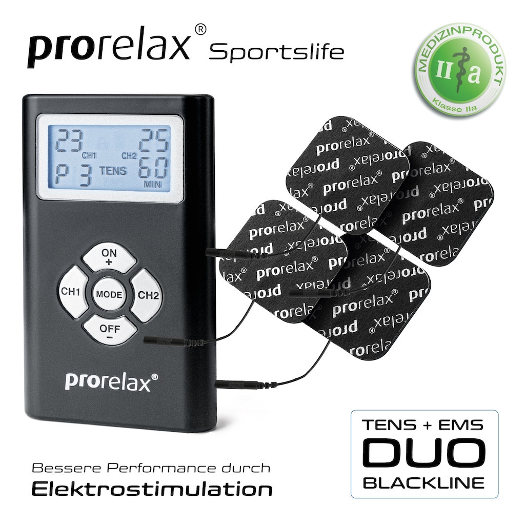 prorelax TENS-EMS-Gerät »BLACKLINE TENS EMS DUO«