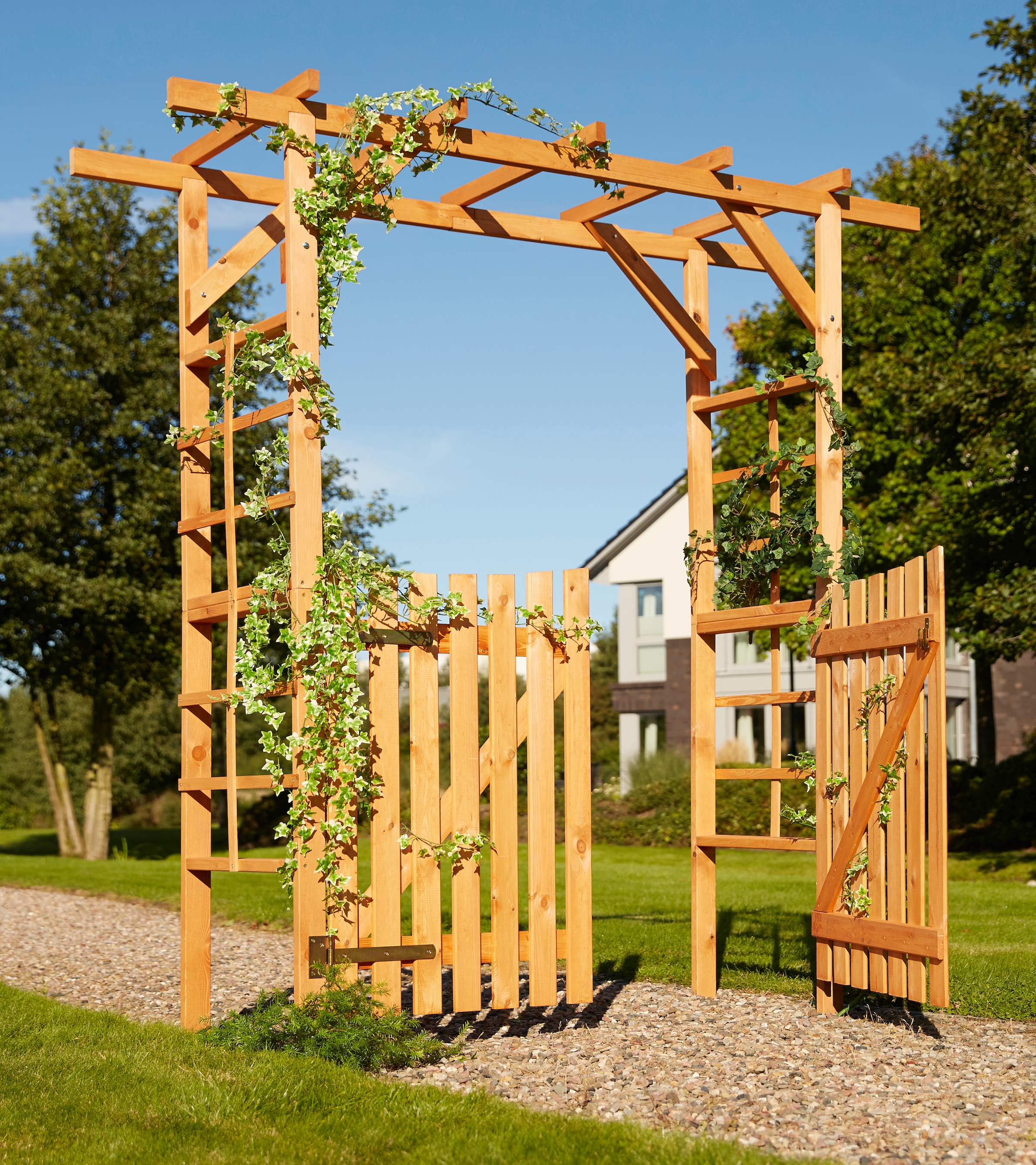 promadino Rosenbogen "Pergola Anke", BxTxH: 200x60x210 cm, mit Türen günstig online kaufen