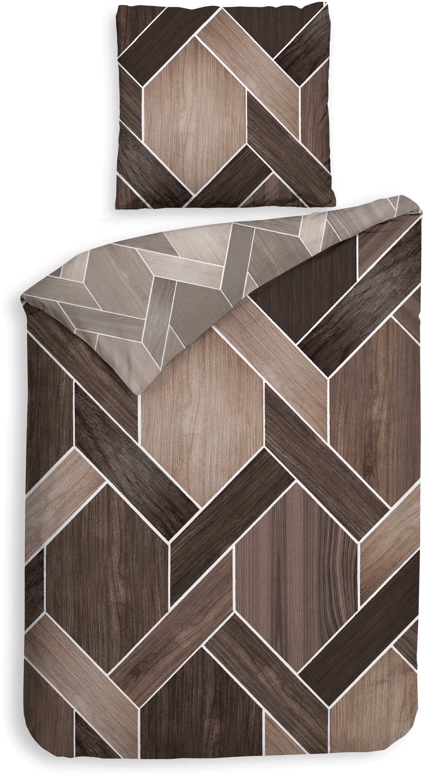 Heckett & Lane Wendebettwäsche »Murdock«, 100% Baumwolle, hochwertiges Mako-Satin, Bettwäsche ab 135x200 cm.