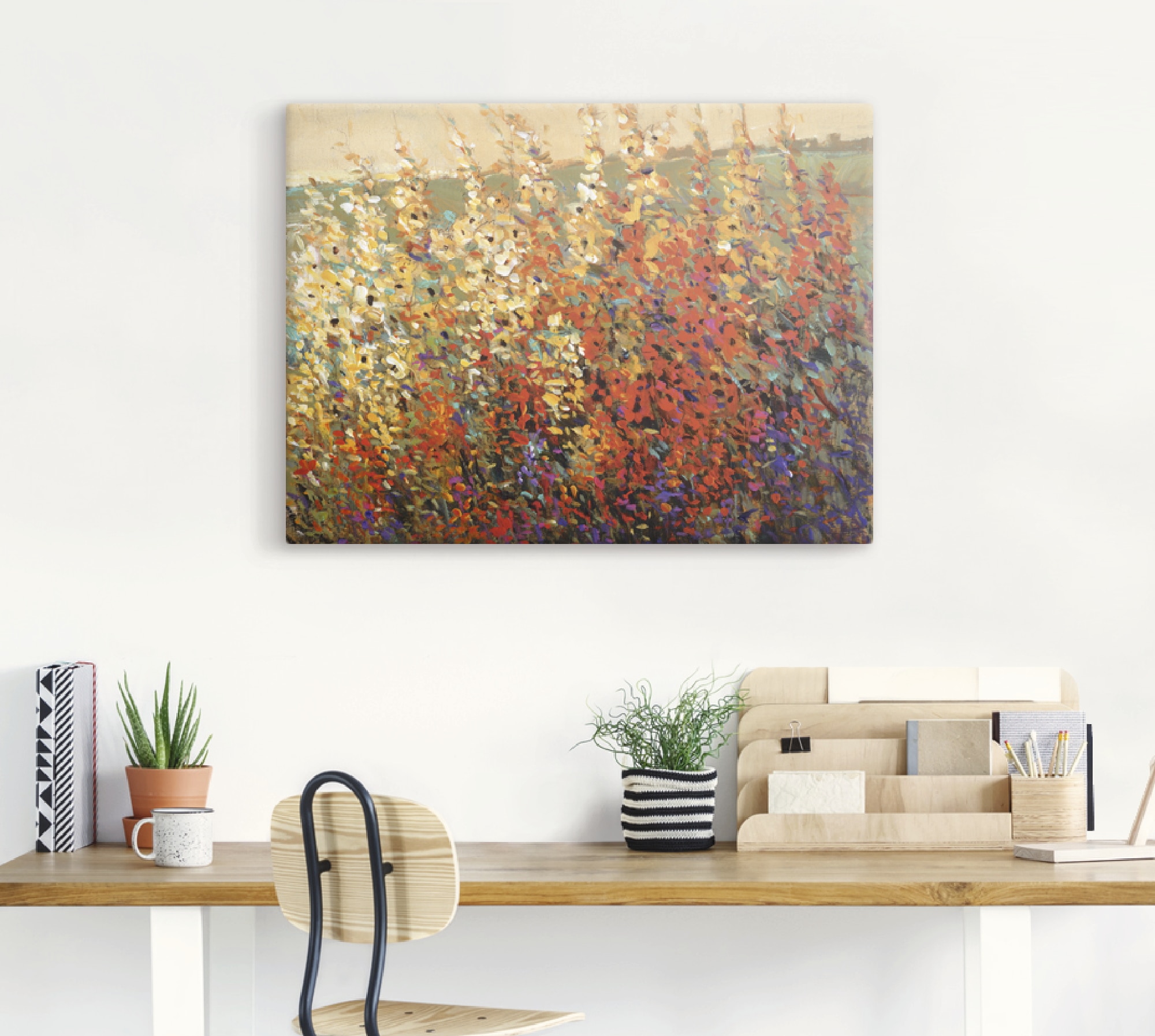 Artland Leinwandbild »Feld mit Herbstblumen I«, Blumenwiese, (1 St.), auf Keilrahmen gespannt