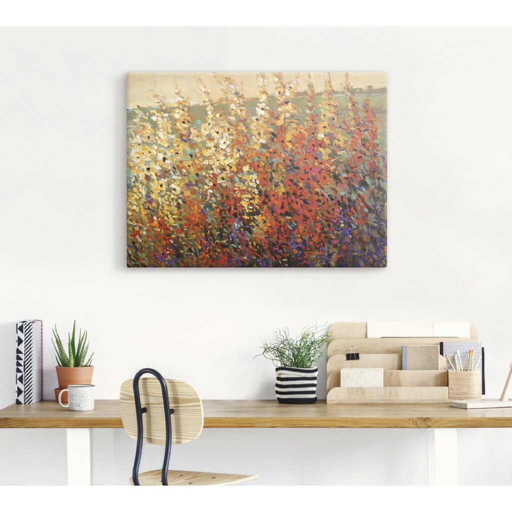 Artland Leinwandbild »Feld mit Herbstblumen I«, Blumenwiese, (1 St.)