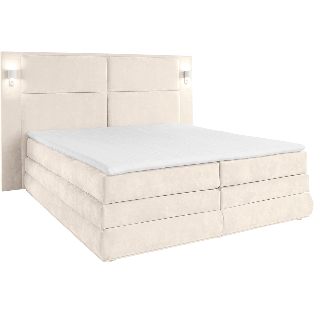 COLLECTION AB Boxspringbett Copenhagen, inklusive Bettkasten und Topper, wahlweise mit LED-Beleuchtung