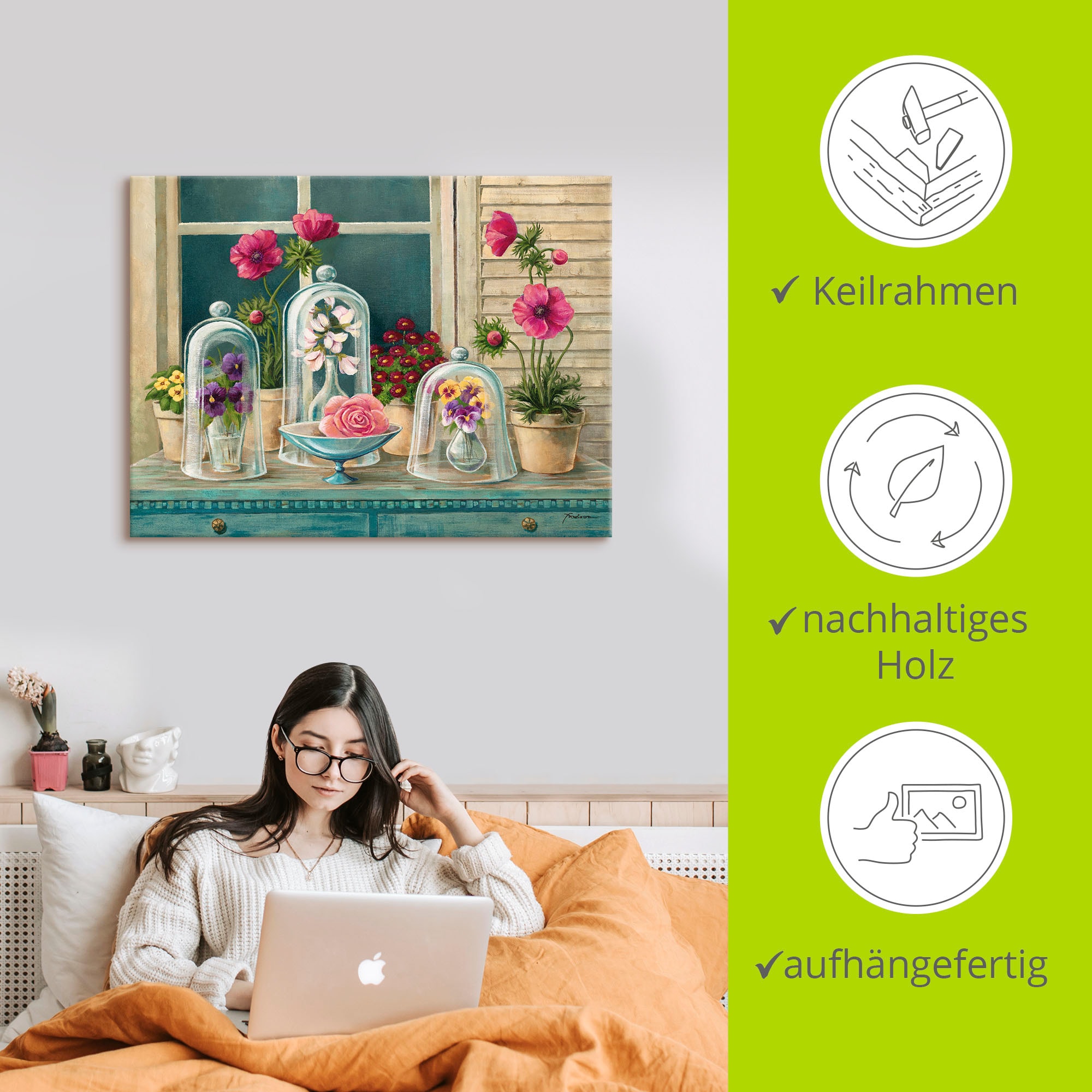 Artland Wandbild »Kollektion mit Blumen«, Arrangements, (1 St.), als Alubild, Outdoorbild, Leinwandbild in verschied. Größen