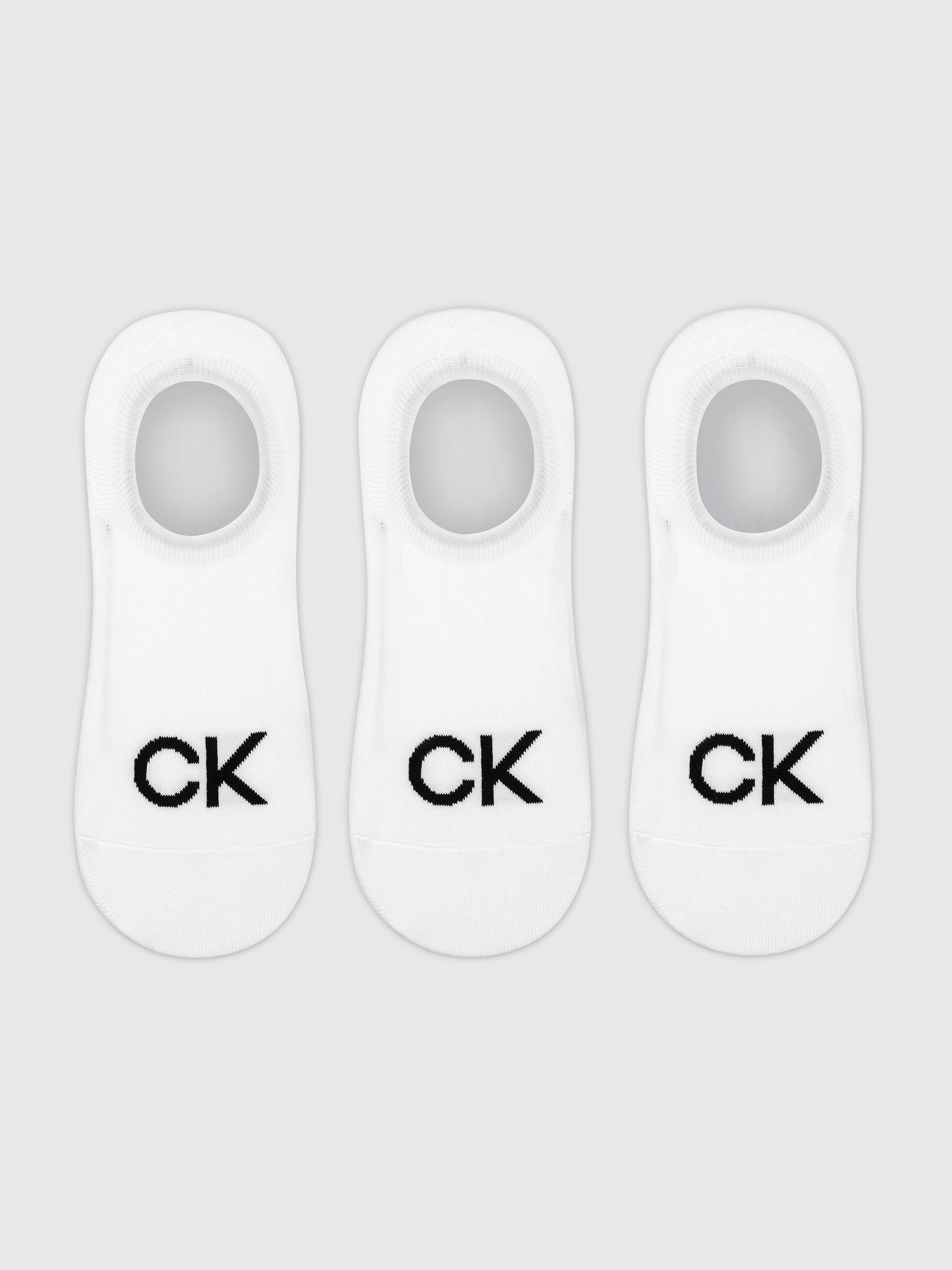 Calvin Klein Jeans Füßlinge »CK MEN FOOTIE HIGH CUT 3P LOGO«, (3 Paar), No Show Socks, Anti-Slip-Ferse, CK-Logo, High-Cut
