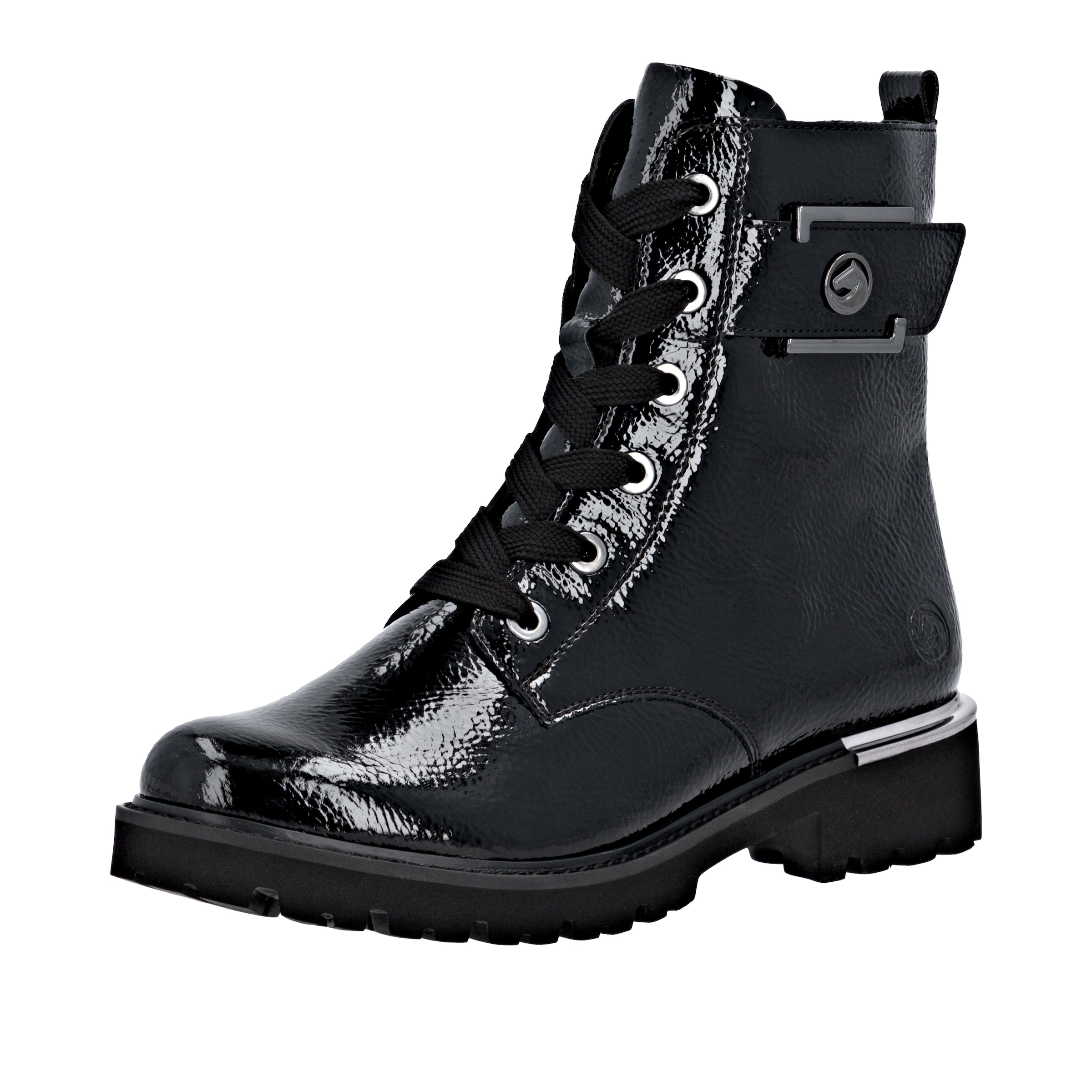 Remonte Schnürstiefelette, Blockabsatz, Schnürboots im Kroko-Look, Innenrei günstig online kaufen