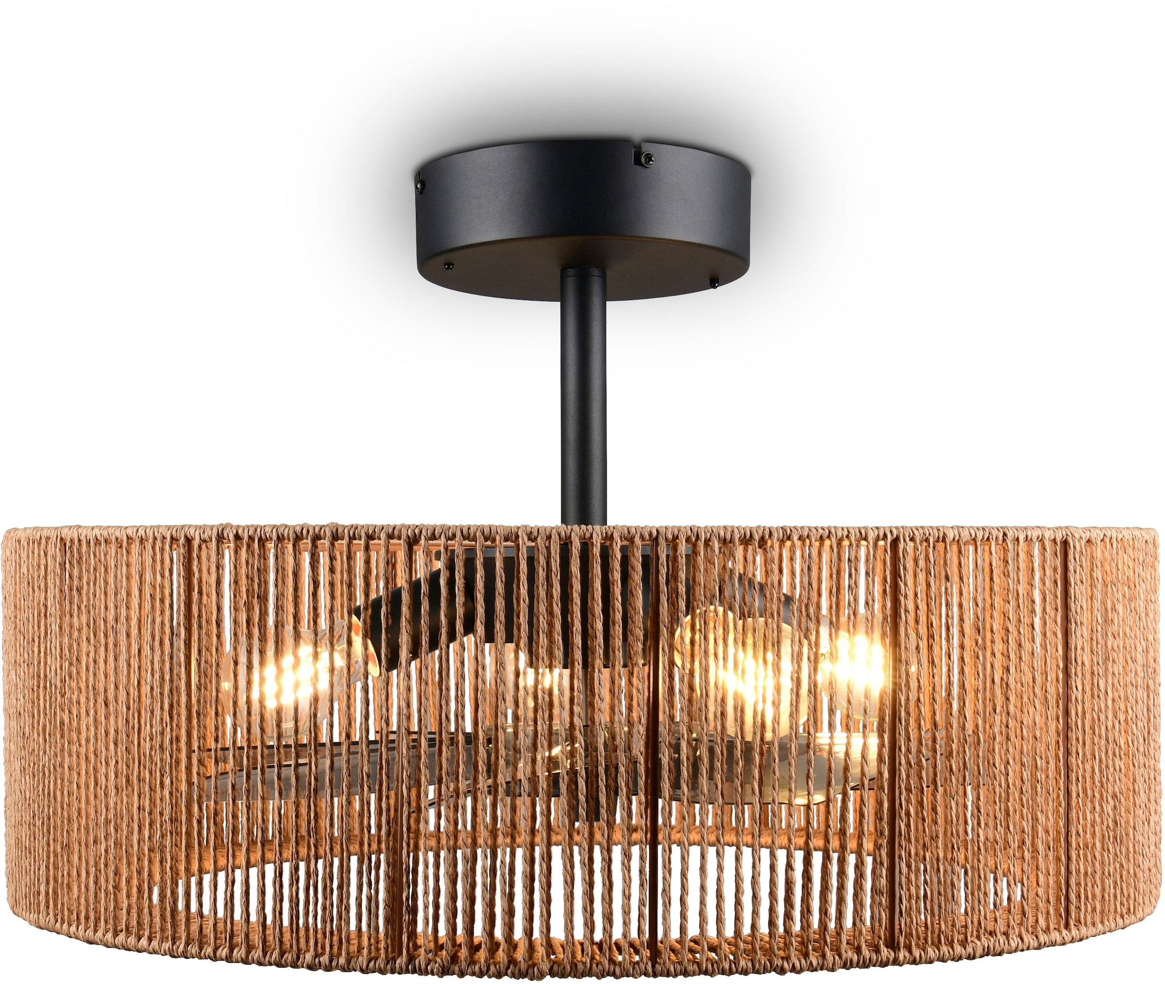 REALITY Leuchten Deckenleuchte »SMILLUM mit Ventilator, großer Deckenventilator mit Licht Ø 61cm« E27 1 Stk. warmweiß - kaltweiß exkl 4x E27 Leuchtmittel Ø 61cm Höhe 37-50cm, Vor- & Rücklauf Funktion