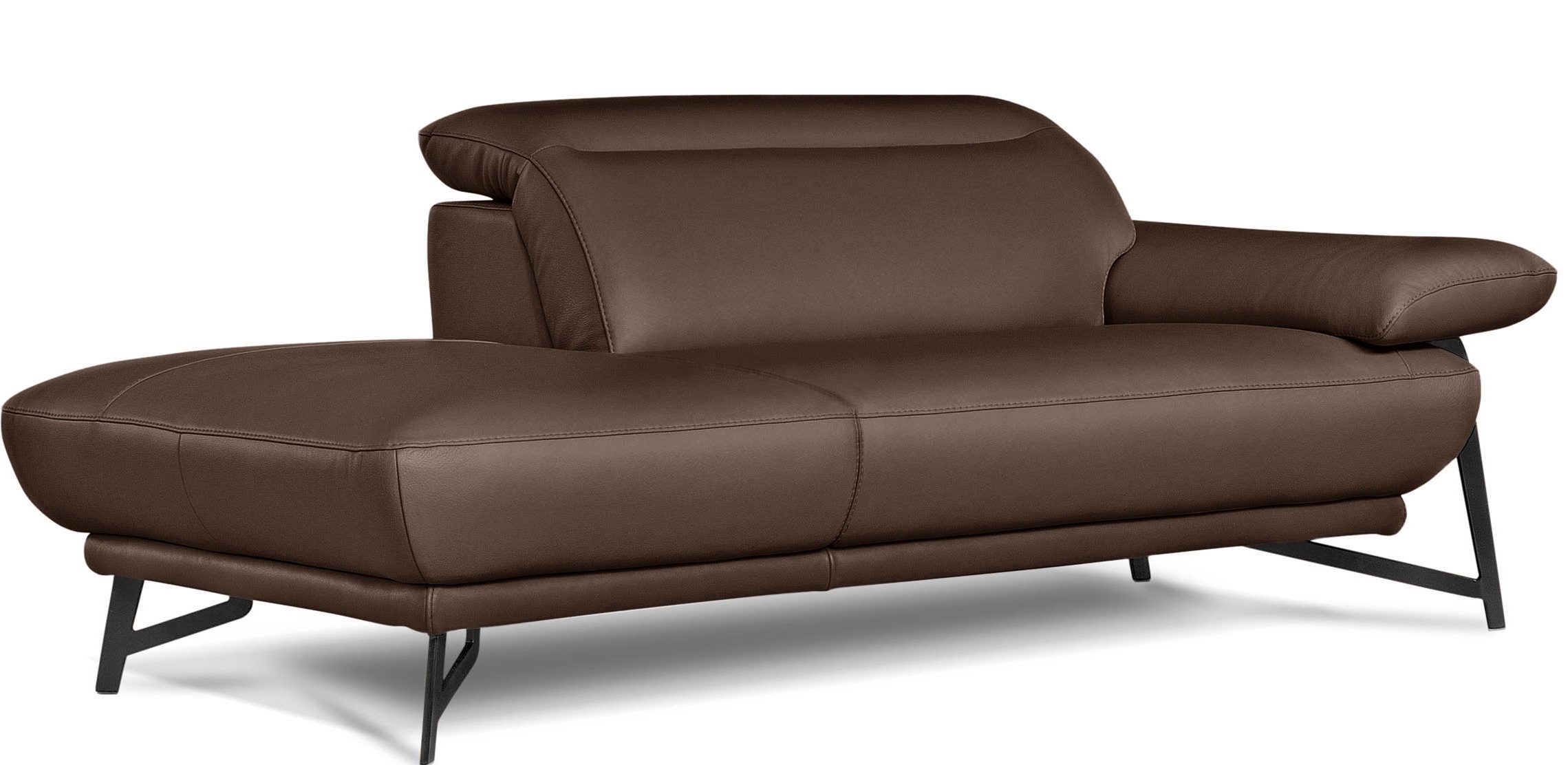Thumbnail - Egoitaliano Sofa "Anais, Design mit hohem Sitzkomfort, Fußfarbe schattengrau" Set, Kopfteil verstellbar, Leder BULL, cho...