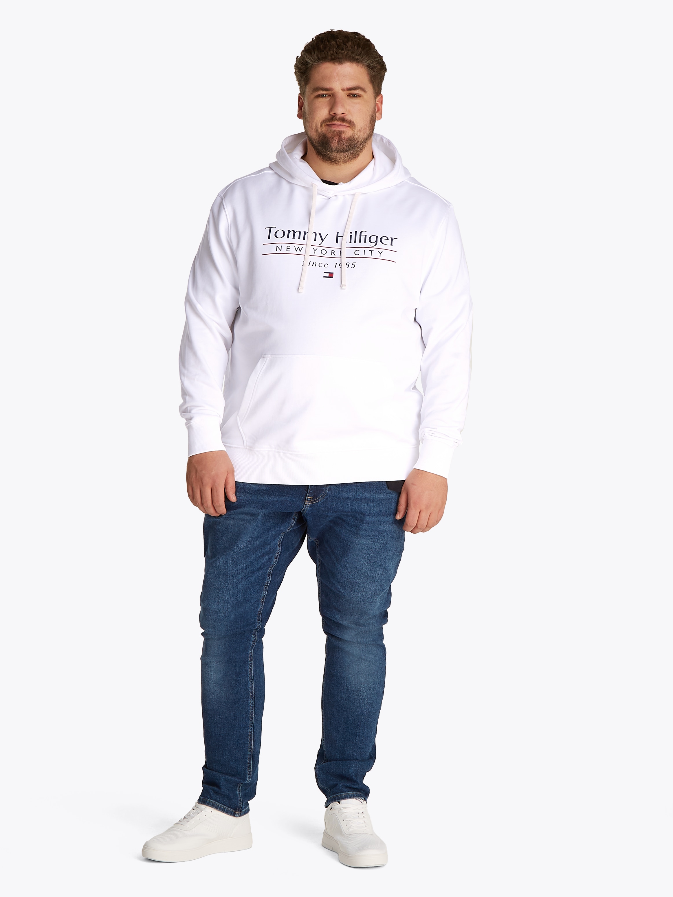 Tommy Hilfiger Big & Tall Kapuzensweatshirt »BT-HILFIGER CENTER STACK HOODY-B«, Große Größen