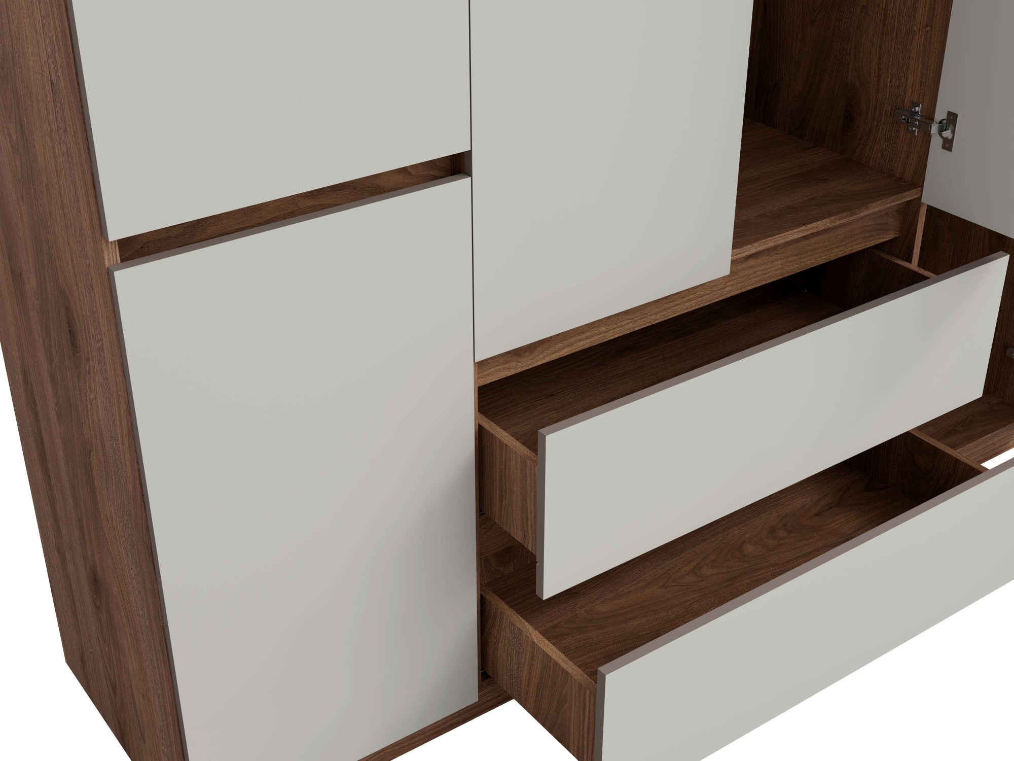 Home affaire Kleiderschrank »GERMO mit 1 Einlegeböde, 2 Schubladen, 1 Kleiderstange, 90/51/230cm«, Garderobe mit 6 Drehtüren, Wäscheschrank mit viel Stauraum