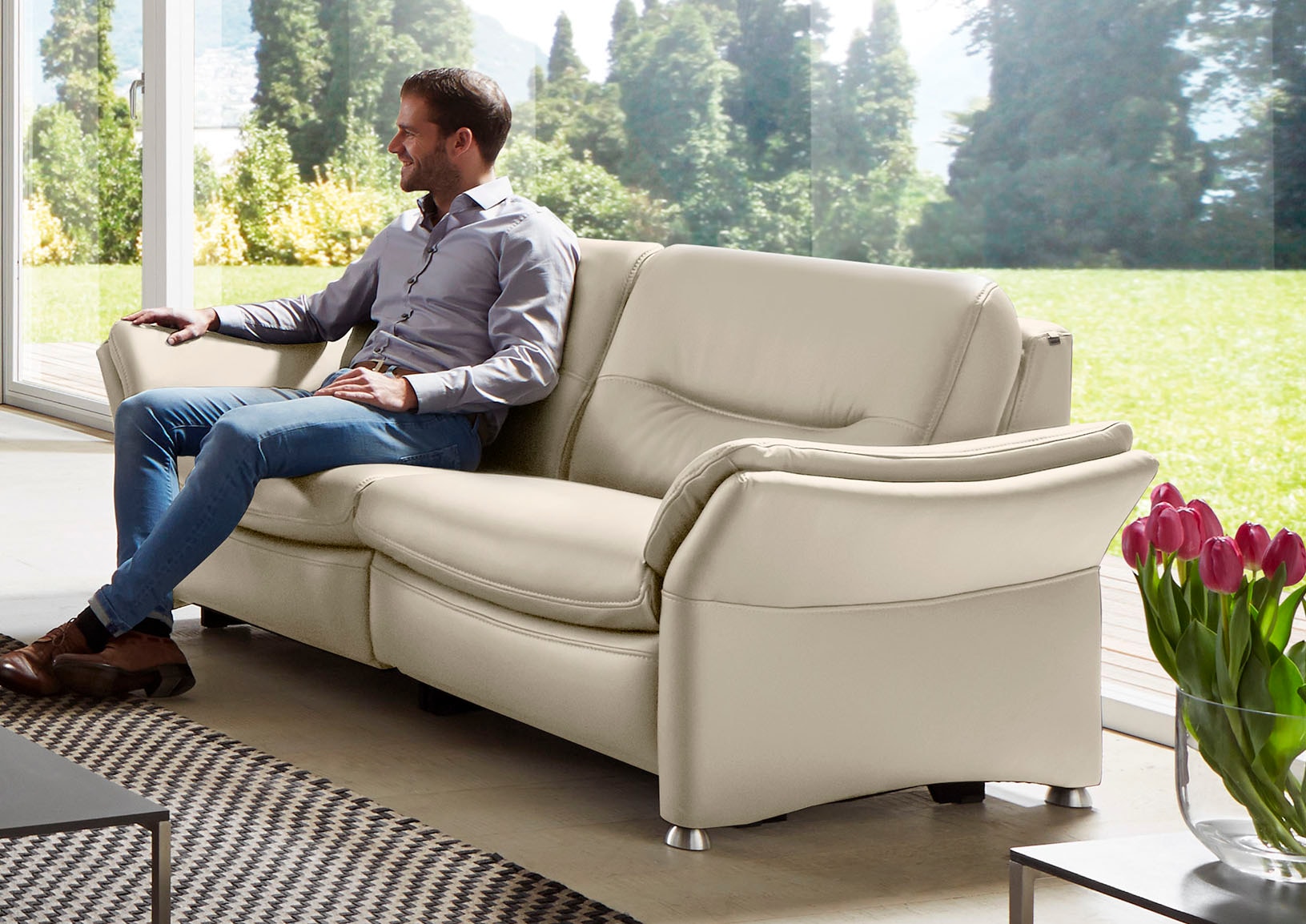 HUKLA 2,5-Sitzer "HU-SF15058 Ledersofa, Breite 194 cm" aus Leder, optional günstig online kaufen