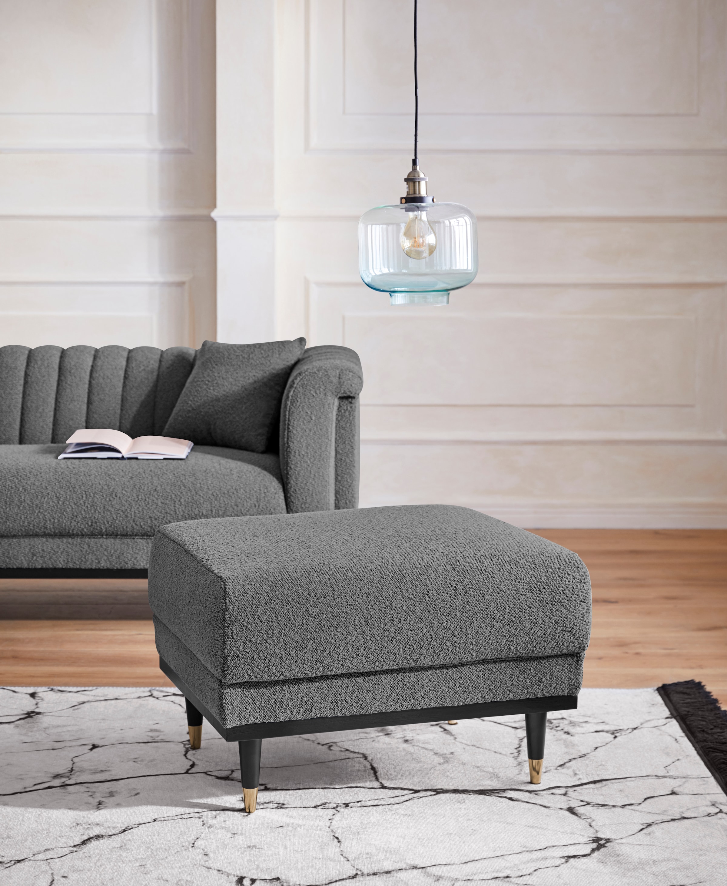 Home affaire Polsterhocker "Chamby New", im Bouclé-Strukturbezug günstig online kaufen