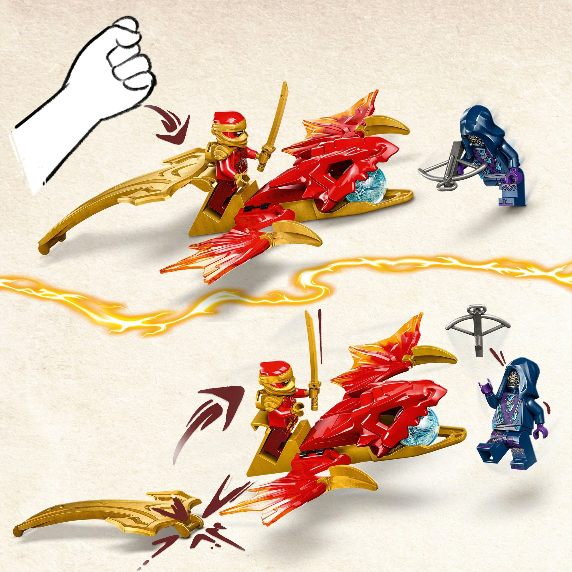 LEGO® Konstruktionsspielsteine »Kais Drachengleiter (71801), LEGO Ninjago«, (24 St.), Made in Europe