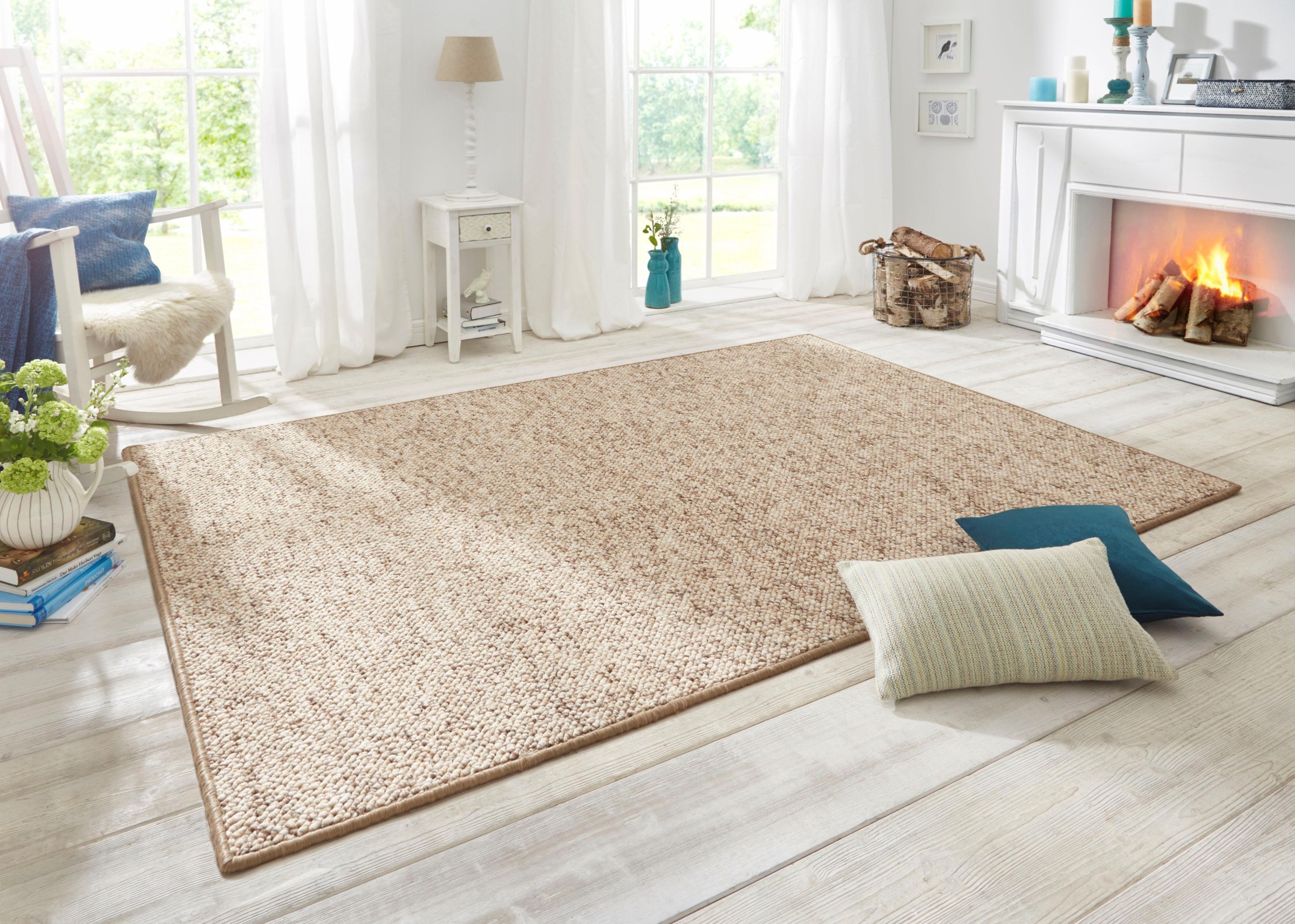 HANSE Home Teppich »Wolly 2«, rechteckig, 12 mm Höhe, Flachgewebe, Läufer, Skandi, Woll-Optik, Esszimmer, Wohnzimmer, Flur