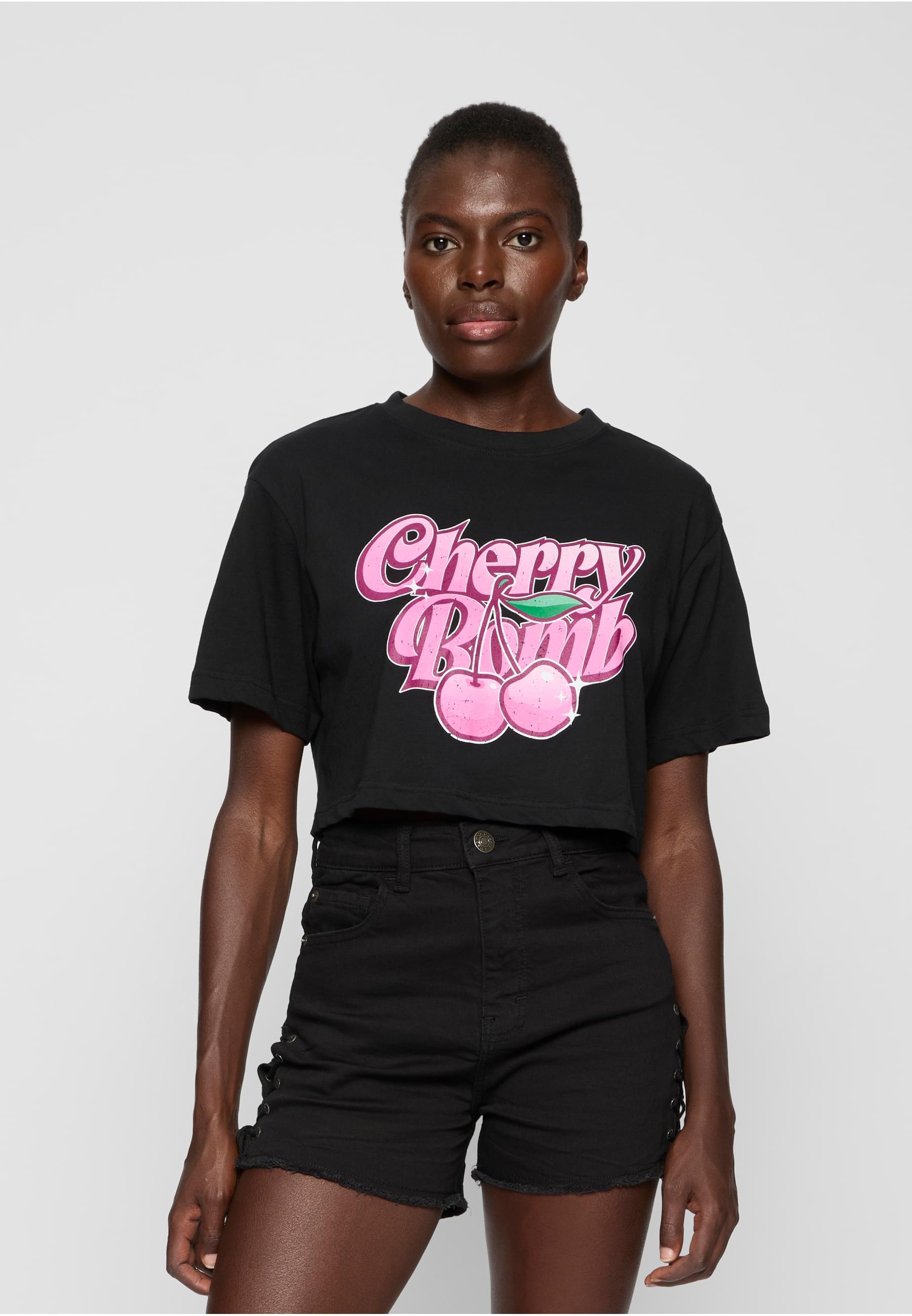 Miss Tee T-Shirt »Miss Tee Damen Cherry Bomb Ladies Short Overized Tee«, (1 tlg.)