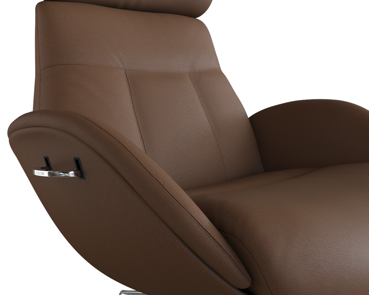 FLEXLUX Relaxsessel »Elegant, Funktionsessel, Polstersessel, Armlehnen-, TV-Fernsehsessel,«, Premium Komfort, Rücken- und Kopfteilverstellung, Drehbar, Fuß Alu