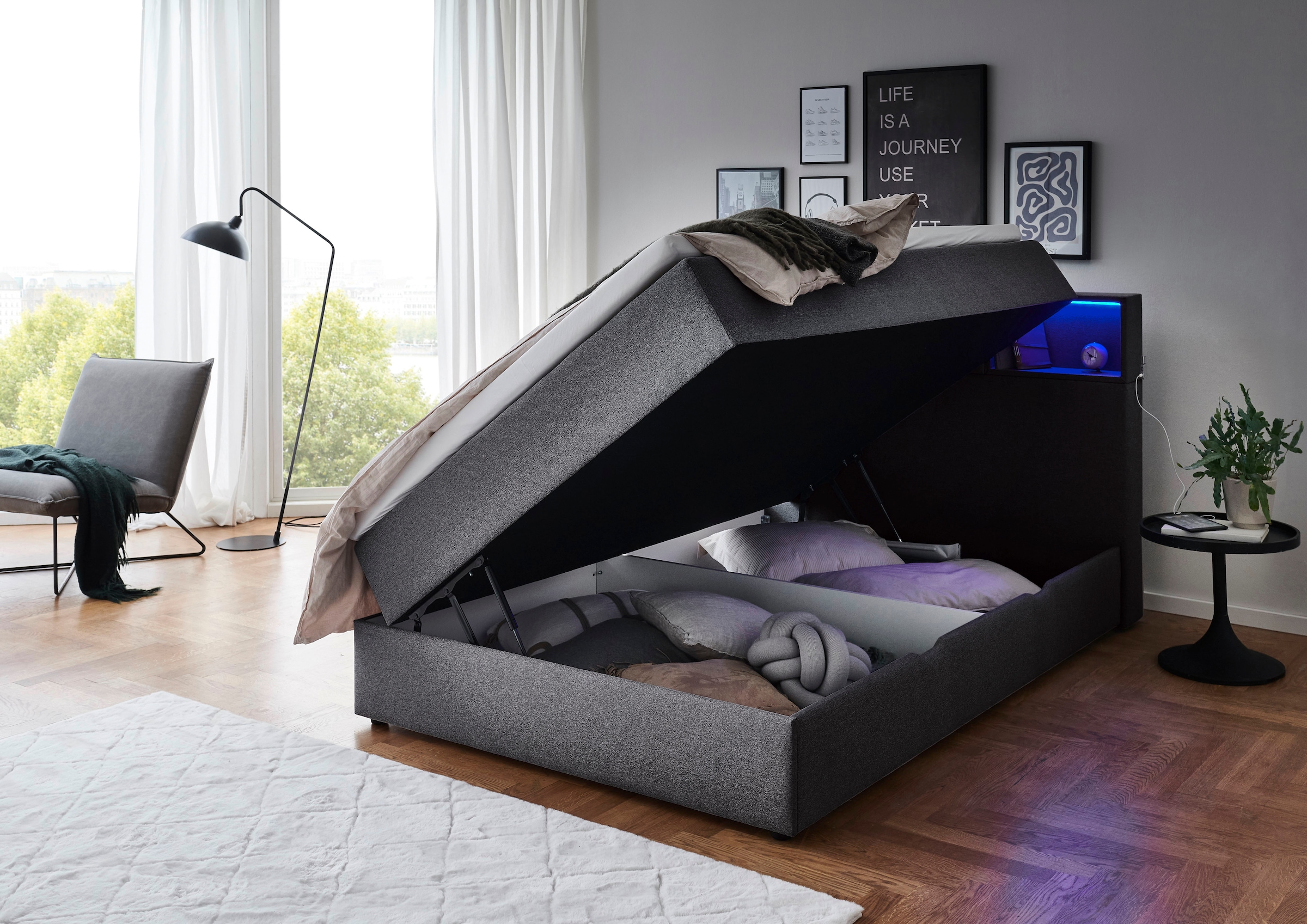 meise.möbel Boxspringbett, Boxspringbett, LED, Bonell
