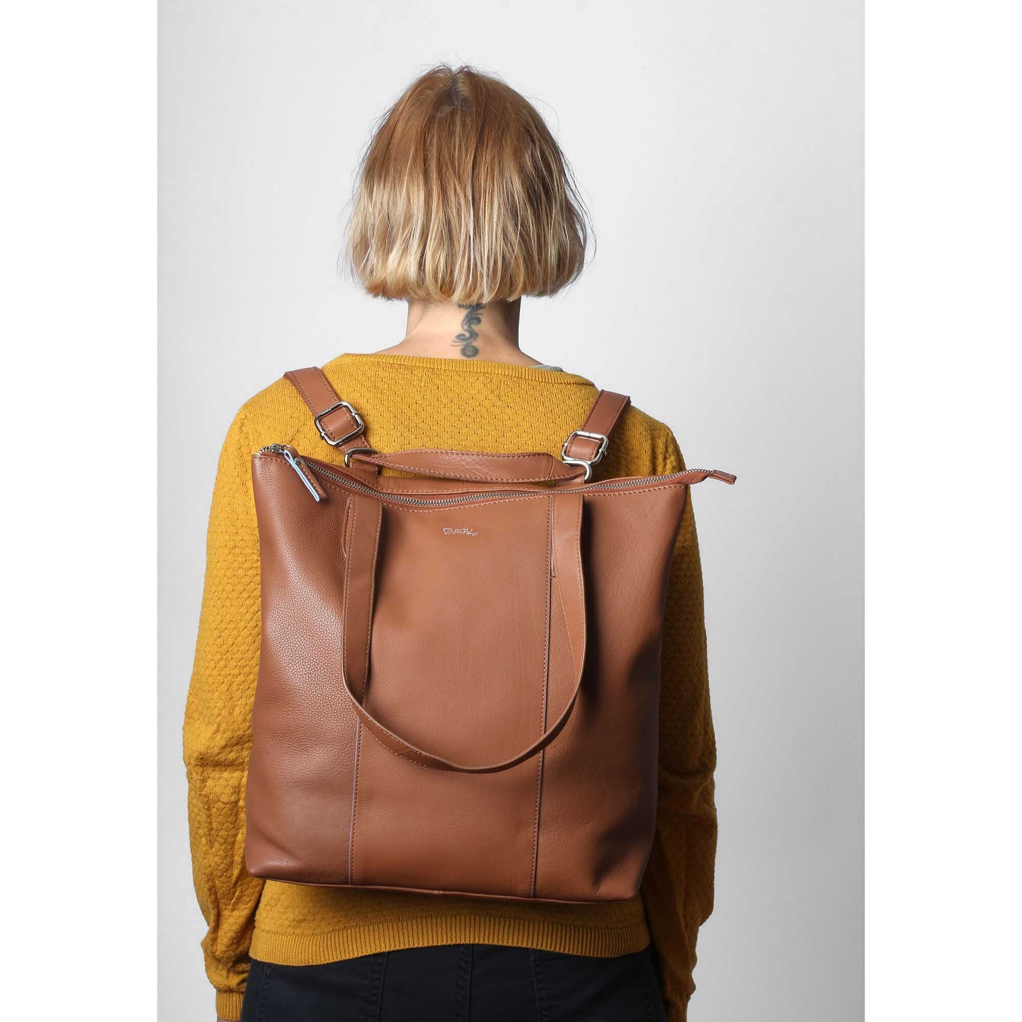 Vargu Cityrucksack »Hana 1«, Shopper-Rucksack aus LWG zertifiziertem Leder