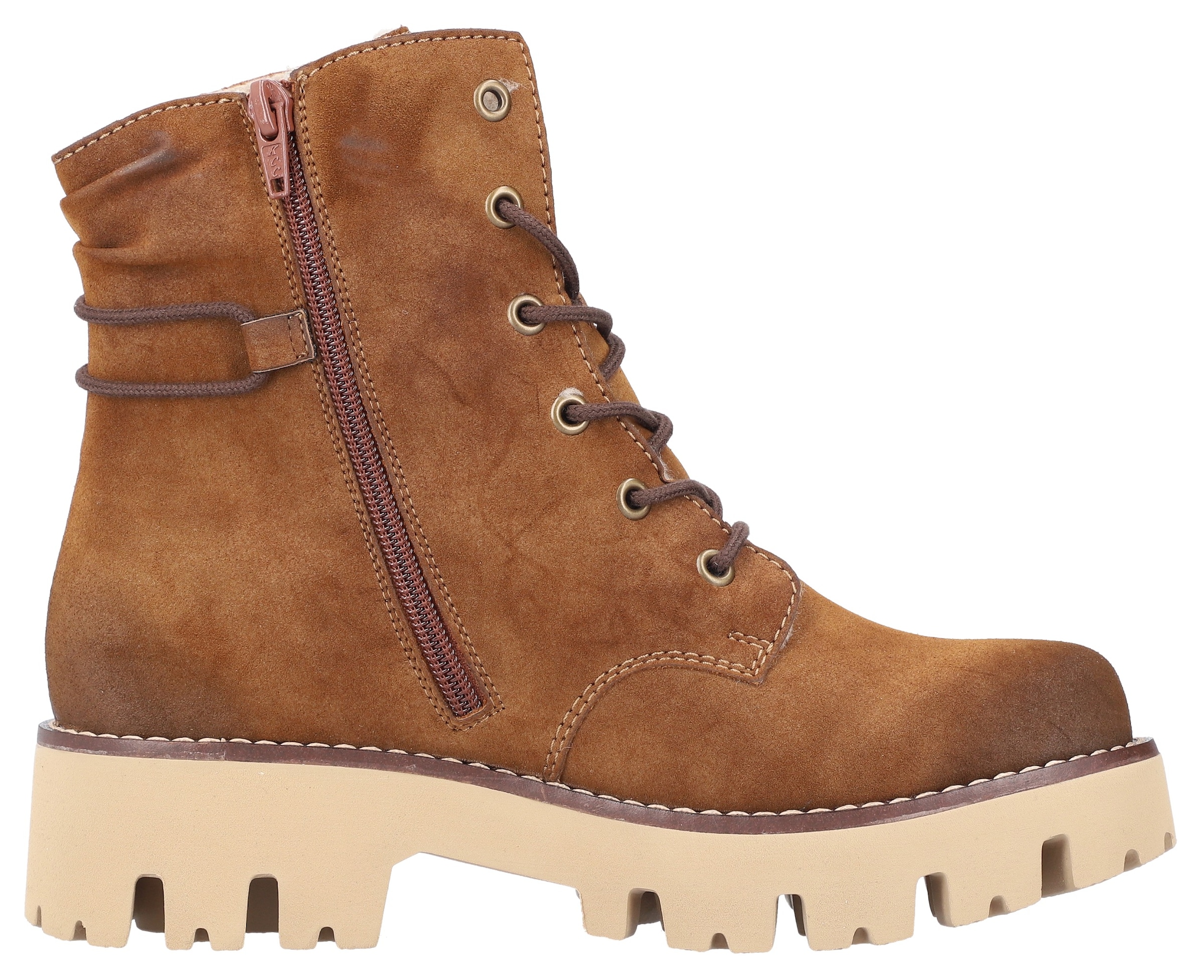 Rieker Winterstiefelette, Schnürboots, Winterboots, Profilsohle, mit Innenreißverschluss