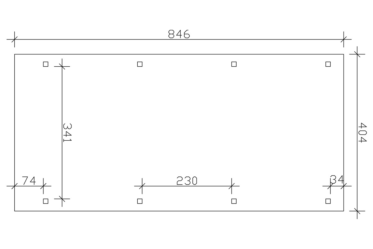 Skanholz Einzelcarport »Emsland«, Leimholz-Nordisches Fichtenholz, 341 cm, weiß