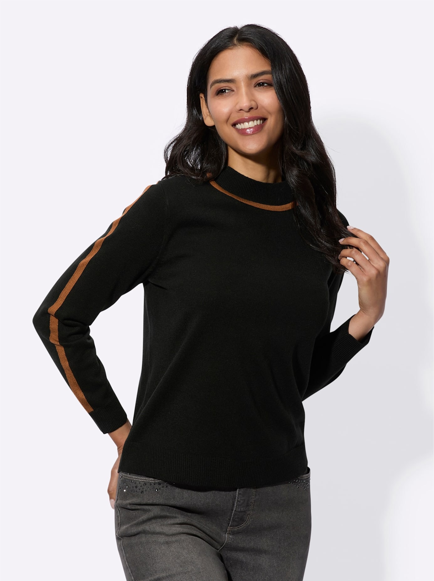 Classic Basics Stehkragenpullover "Langarm-Pullover" günstig online kaufen