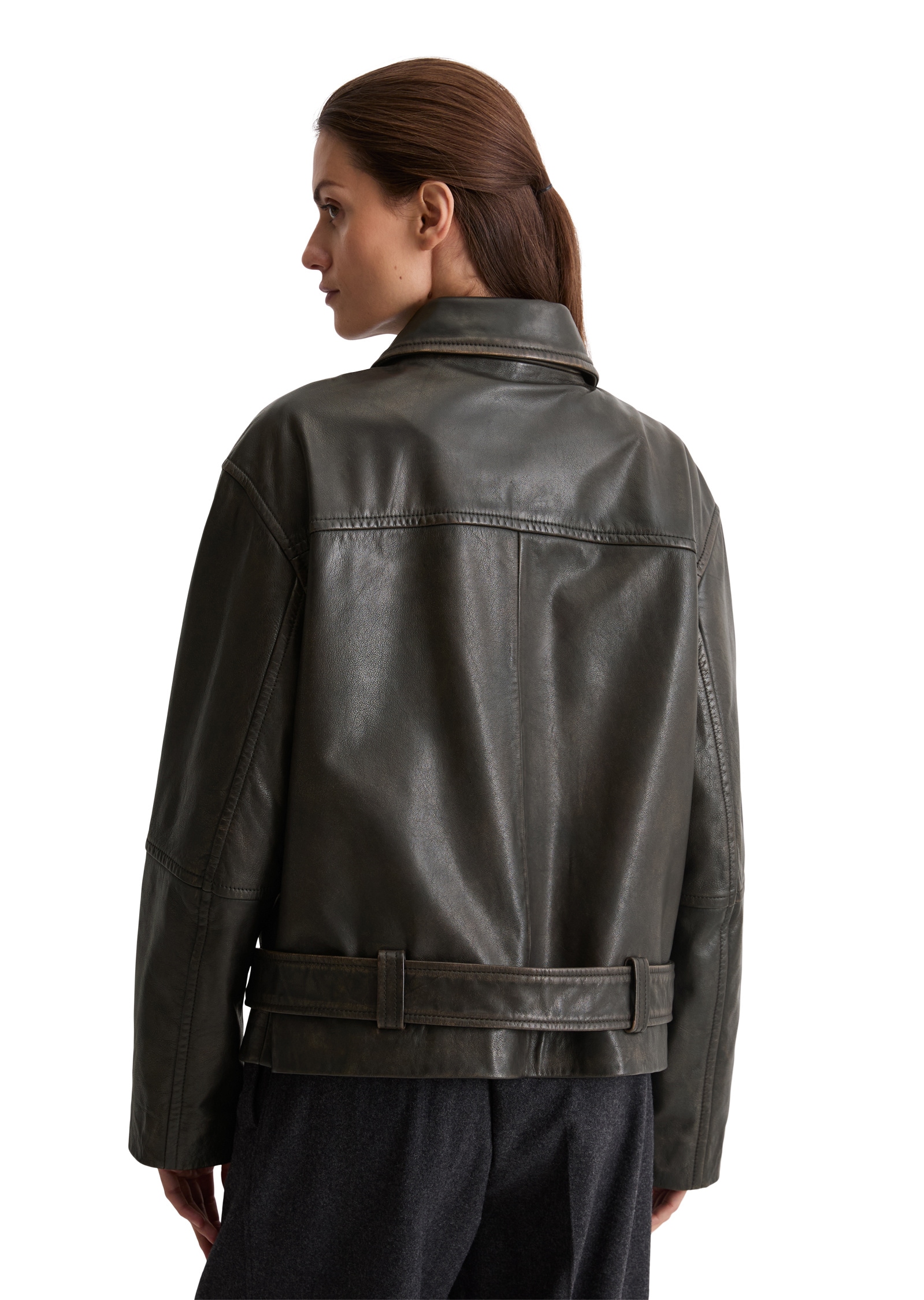 Marc O'Polo Lederjacke »aus softem Lammleder in Vintage-Optik«, ohne Kapuze
