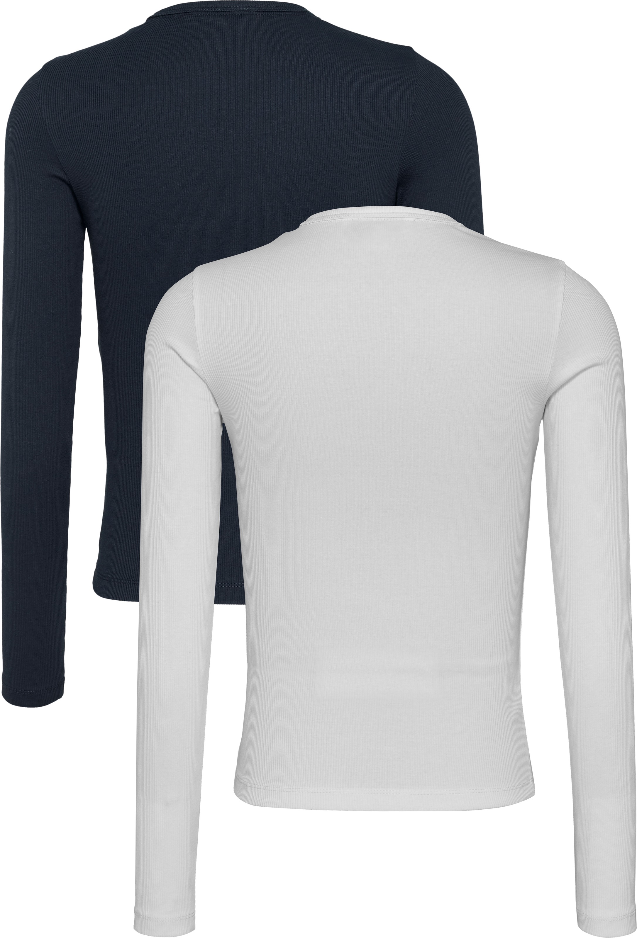 Tommy Jeans Langarmshirt »TJW 2PACK SLIM ESSENTIAL RIB LS«, (Packung, 2 tlg., 2er-Pack), in Rippoptik, mit Logostickerei