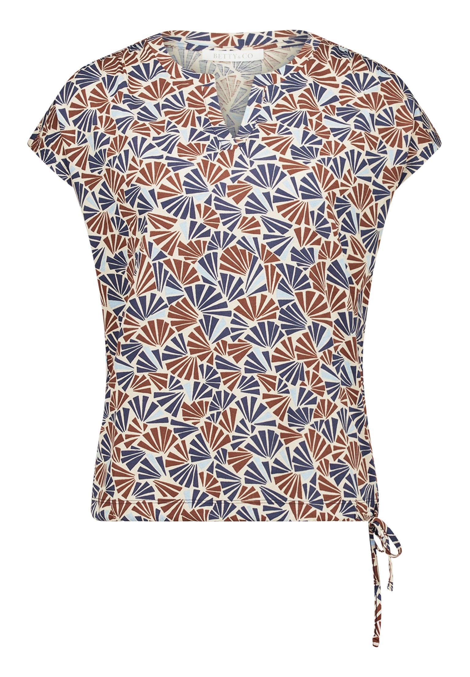 Betty&Co Kurzarmshirt »Damen mit Tunnelzug« 1