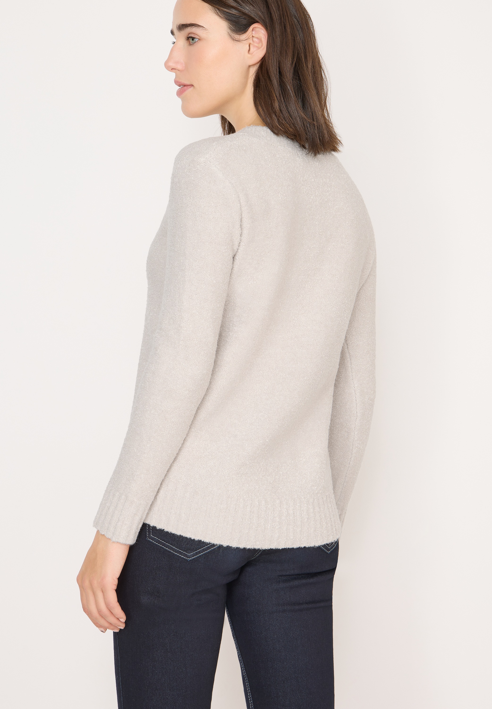 Cecil Strickpullover Bouclé V-Neck günstig online kaufen