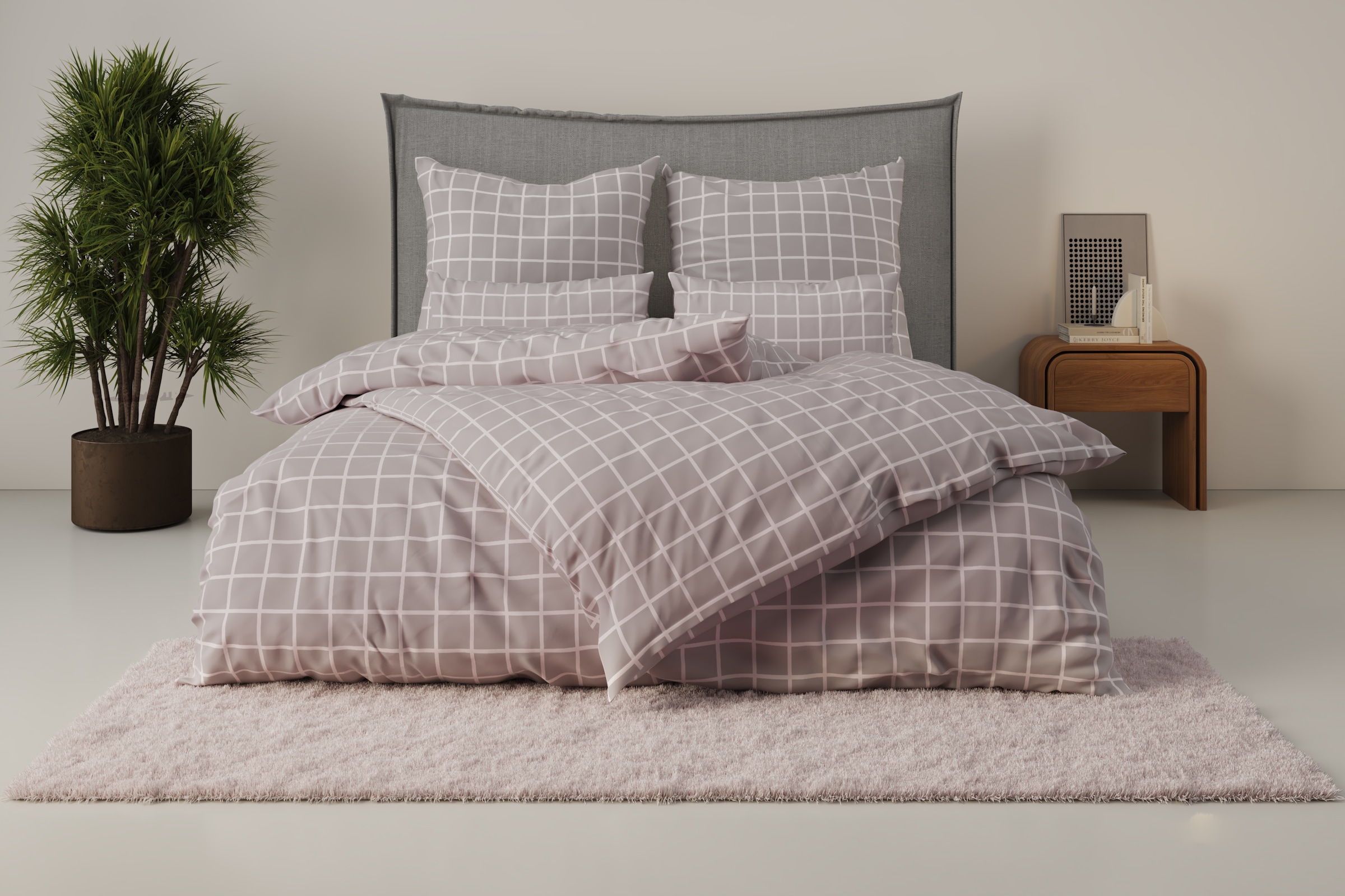 OTTO home Bettwäsche "Eemil" 2 Stk. tlg. karierte Bettwäsche, 100% Baumwoll günstig online kaufen