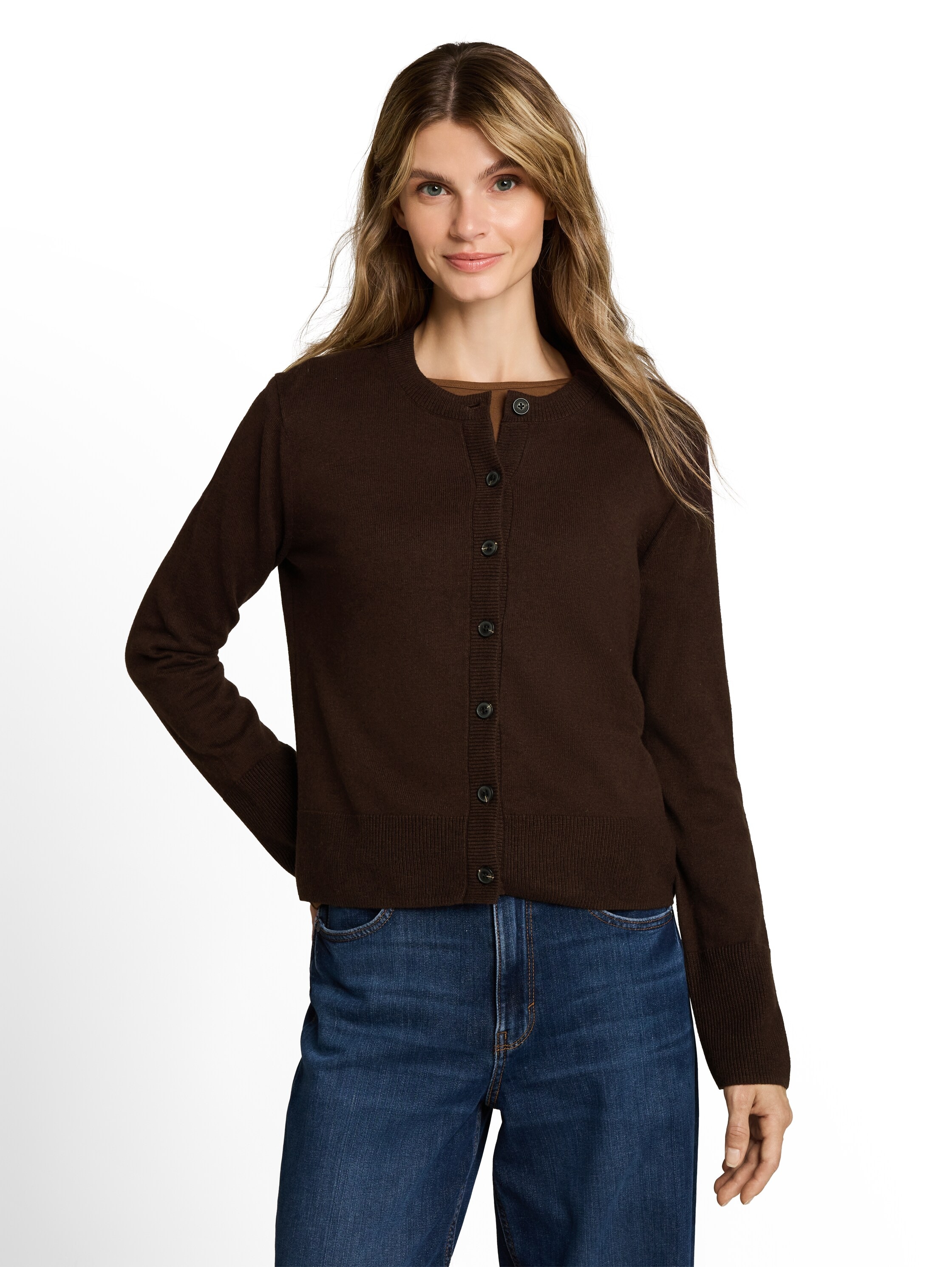 TOM TAILOR Cardigan »Regular« mit Knopfleiste / Rundhals