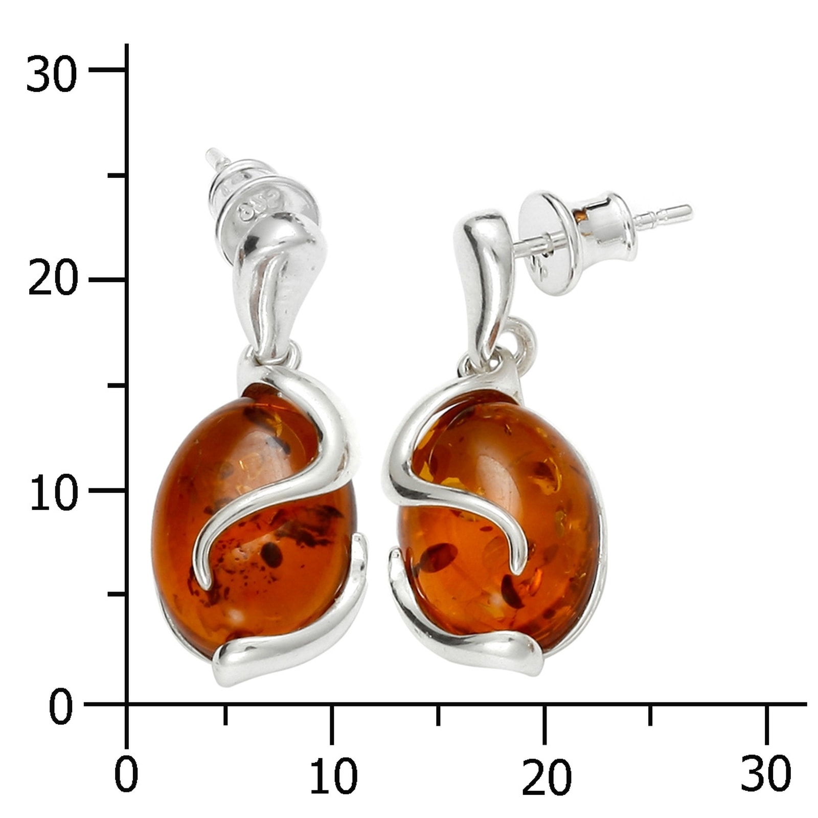 OSTSEE-SCHMUCK Paar Ohrhänger »- Gesine - Silber 925/000 - Bernstein«