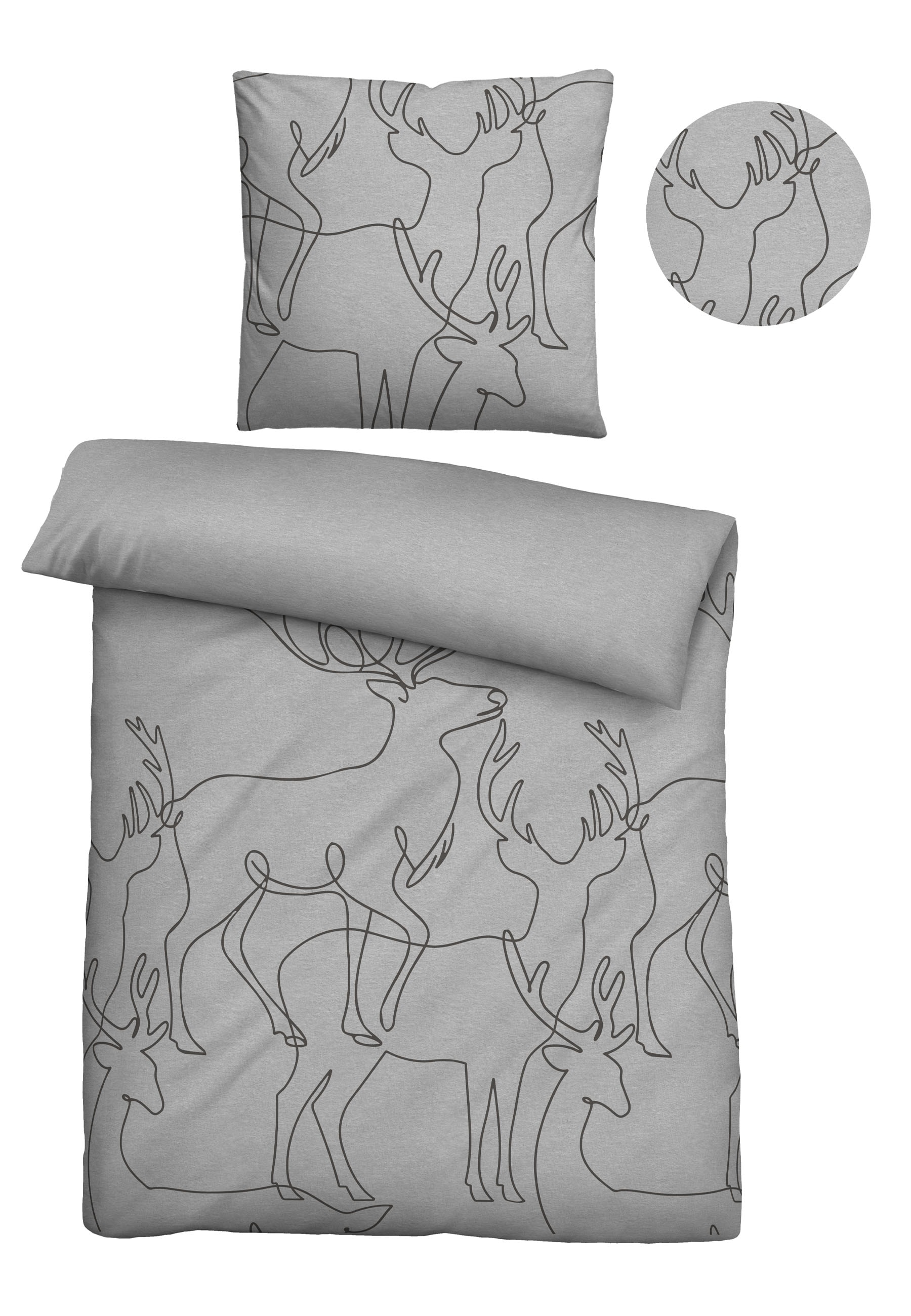 Biberna Bettwäsche "0840517" 2 Stk. tlg. kuschelig warm, samtweich, Melange günstig online kaufen
